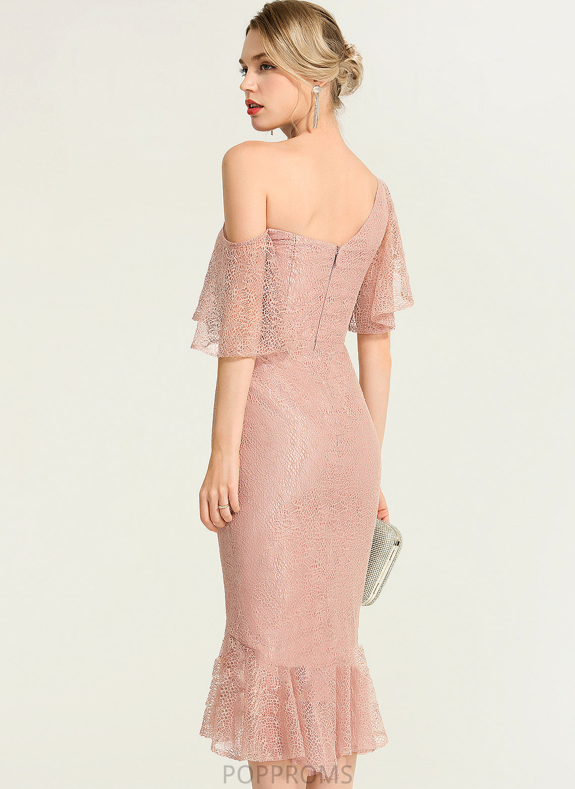 Cocktail One-Shoulder Cocktail Dresses Asymmetrical Dress Lace Sophie Trumpet/Mermaid