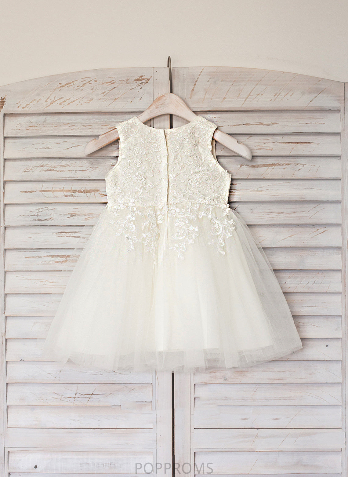 Gianna Neck With Flower Girl Dresses Scoop Lace A-Line Flower Knee-length - Sleeveless Dress Satin/Tulle Girl