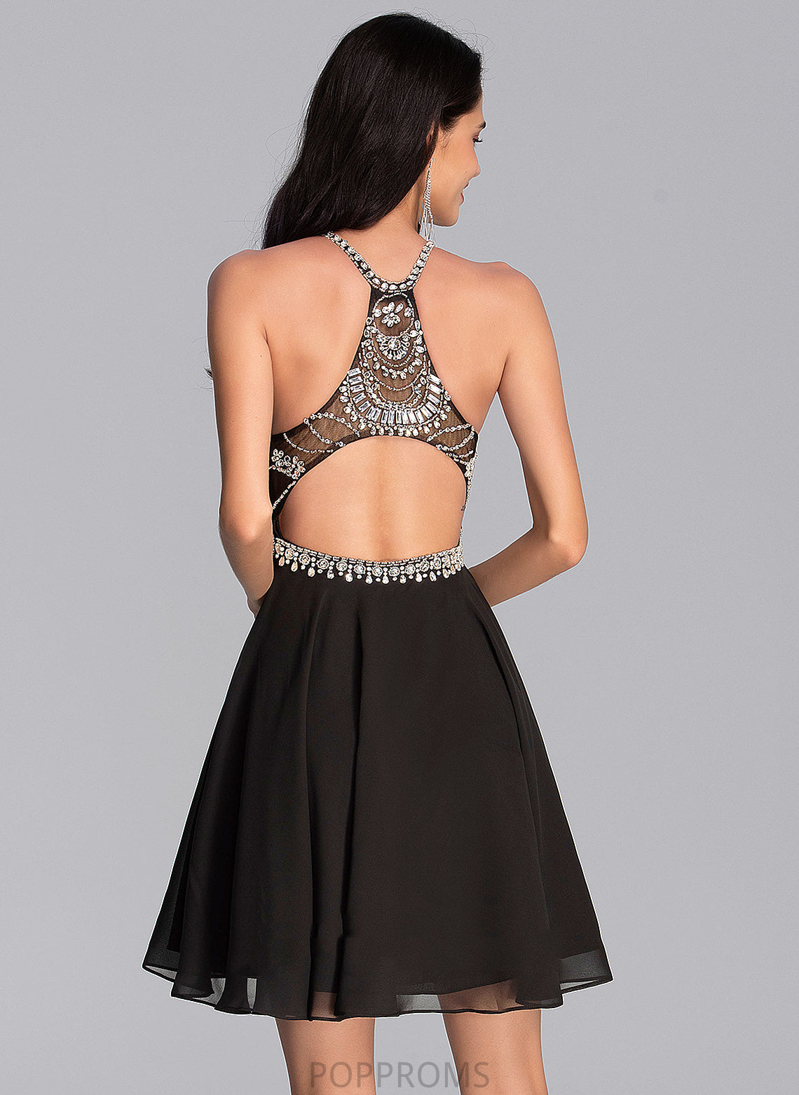 Short/Mini Dress Neck Chiffon A-Line With Simone Homecoming Dresses Beading Homecoming Scoop Sequins