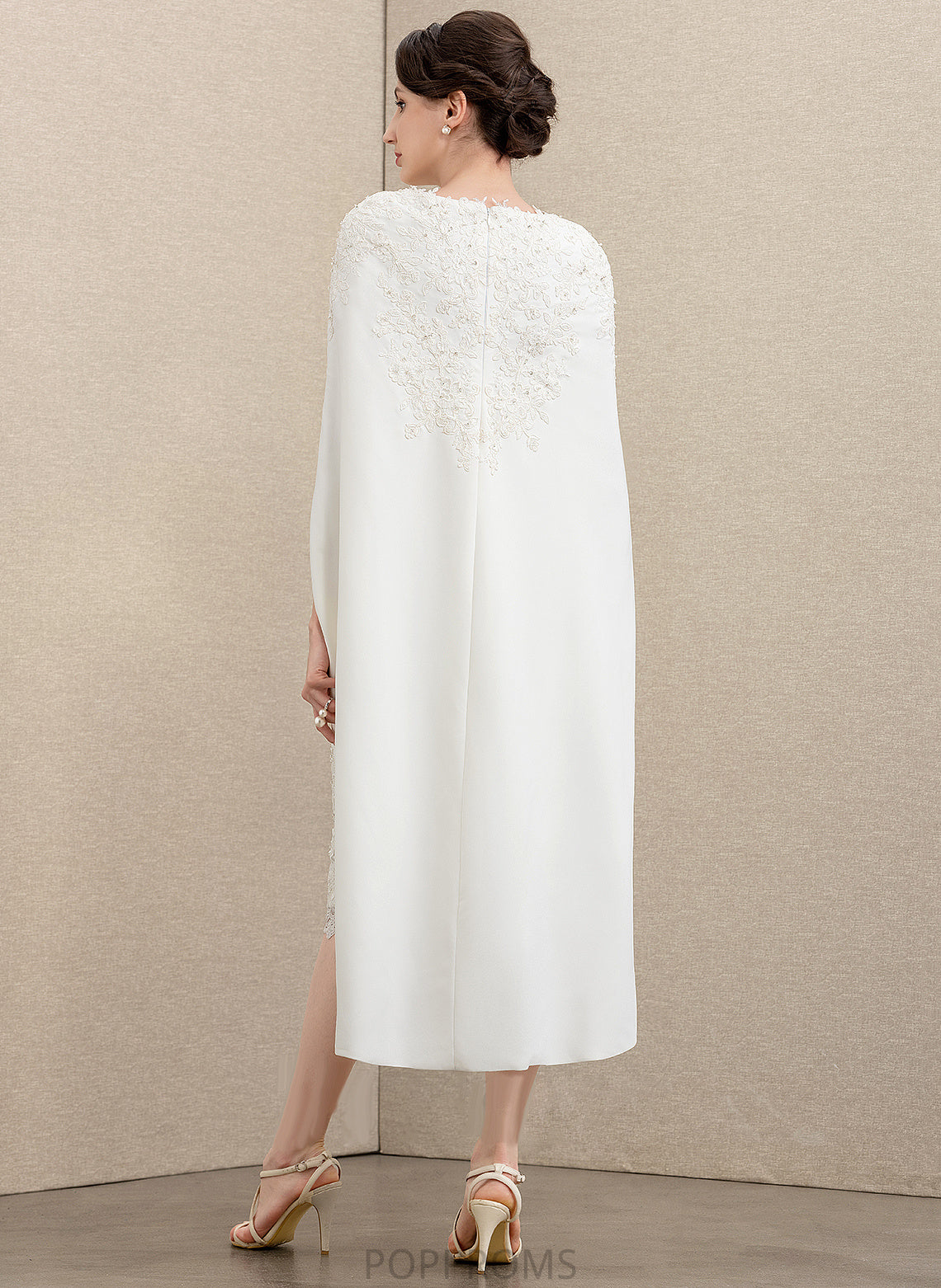 Crepe of Mother Stretch With Bride Sweetheart Sheath/Column Beading Bailee the Knee-Length Mother of the Bride Dresses Dress Lace