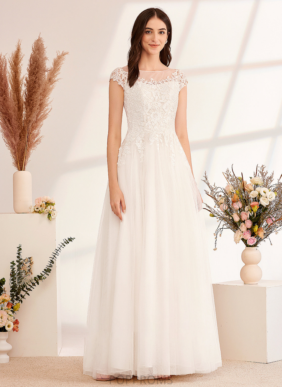 Illusion Paloma Wedding Dresses Floor-Length With Wedding Lace Ball-Gown/Princess Dress