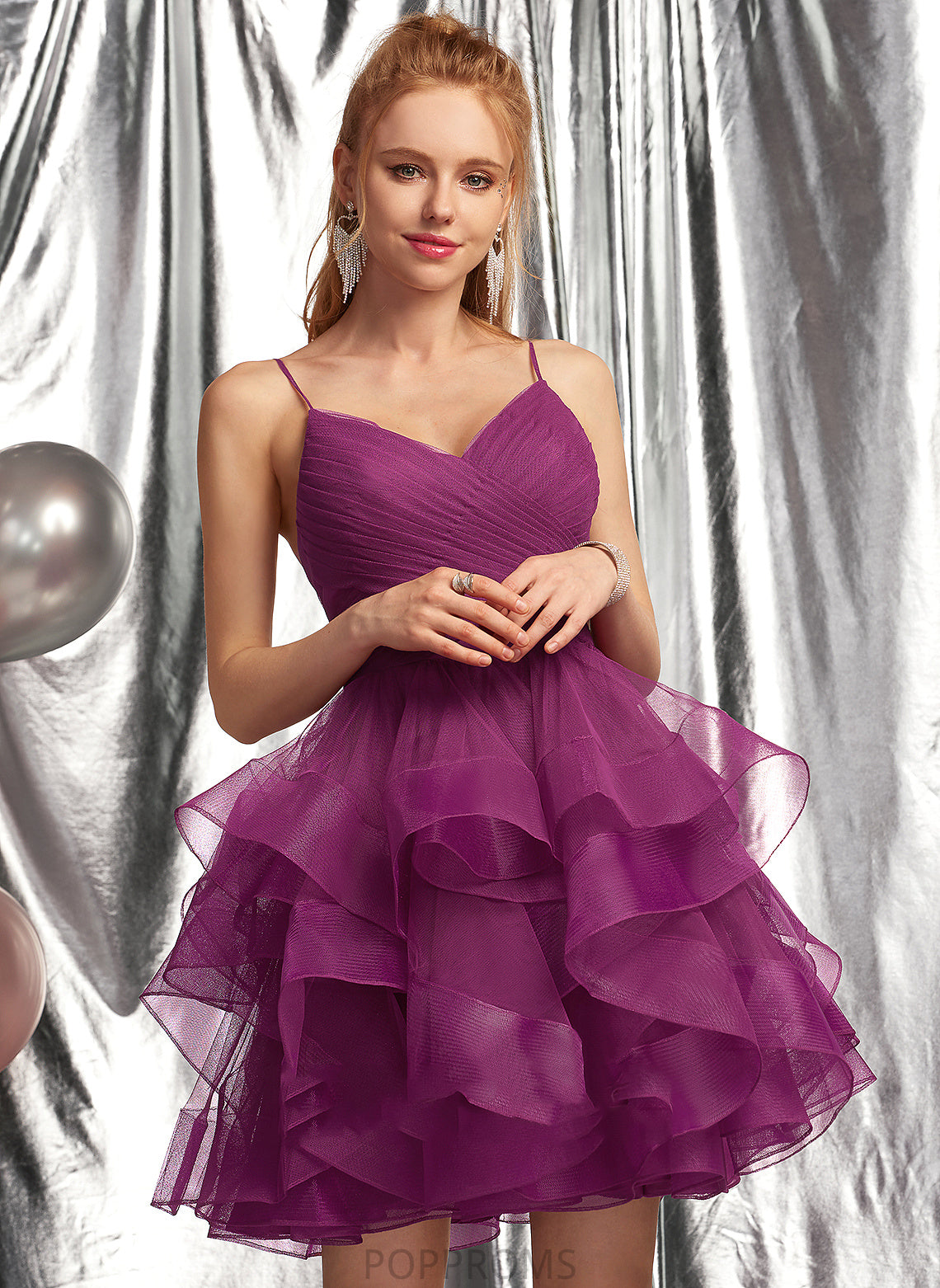 Homecoming Dresses Dress Short/Mini Tulle Homecoming Ball-Gown/Princess Carly V-neck