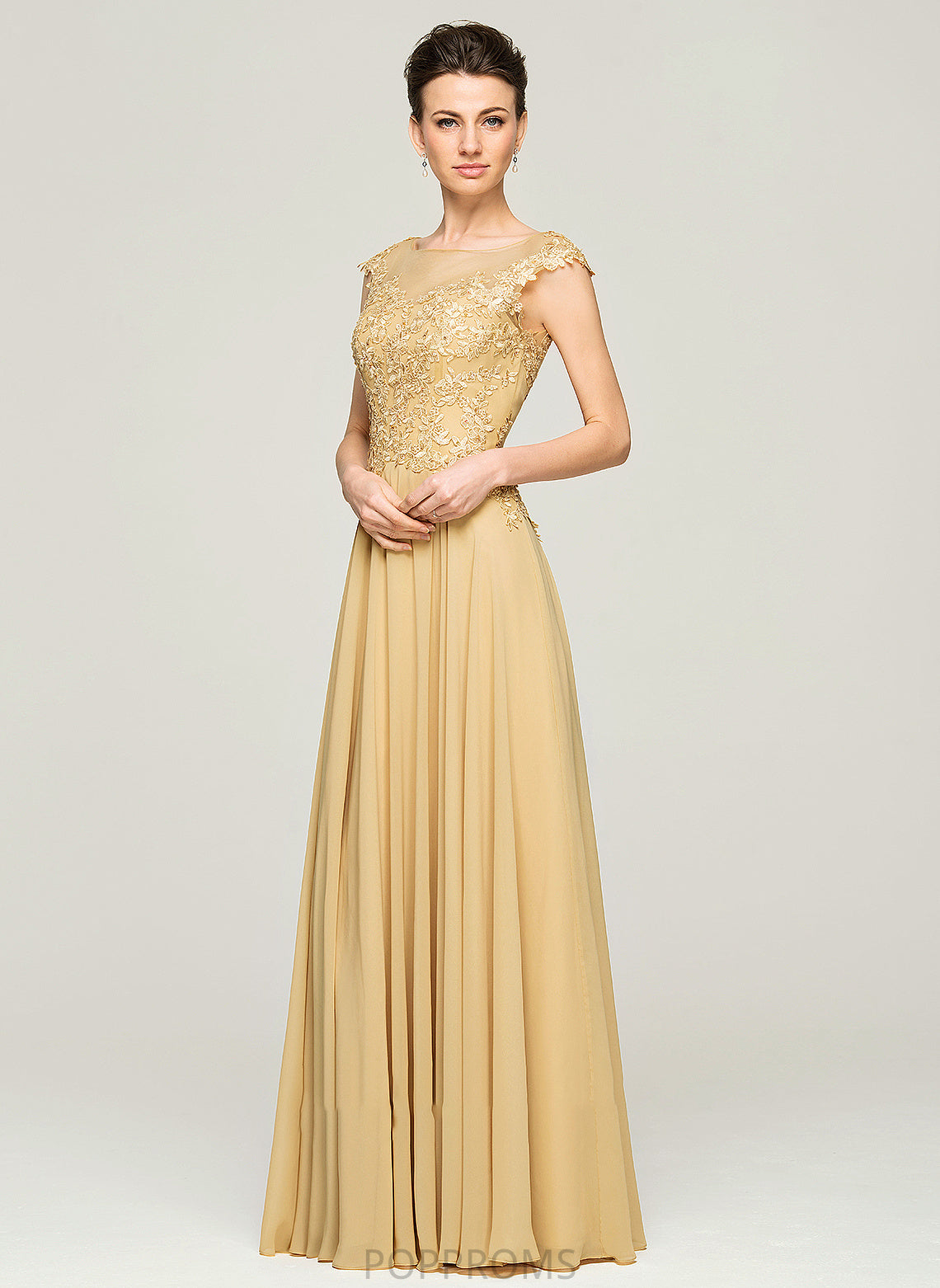 Neck Dress Mother Lace Floor-Length Bride of Sequins Mother of the Bride Dresses Mckinley A-Line the Scoop With Beading Chiffon