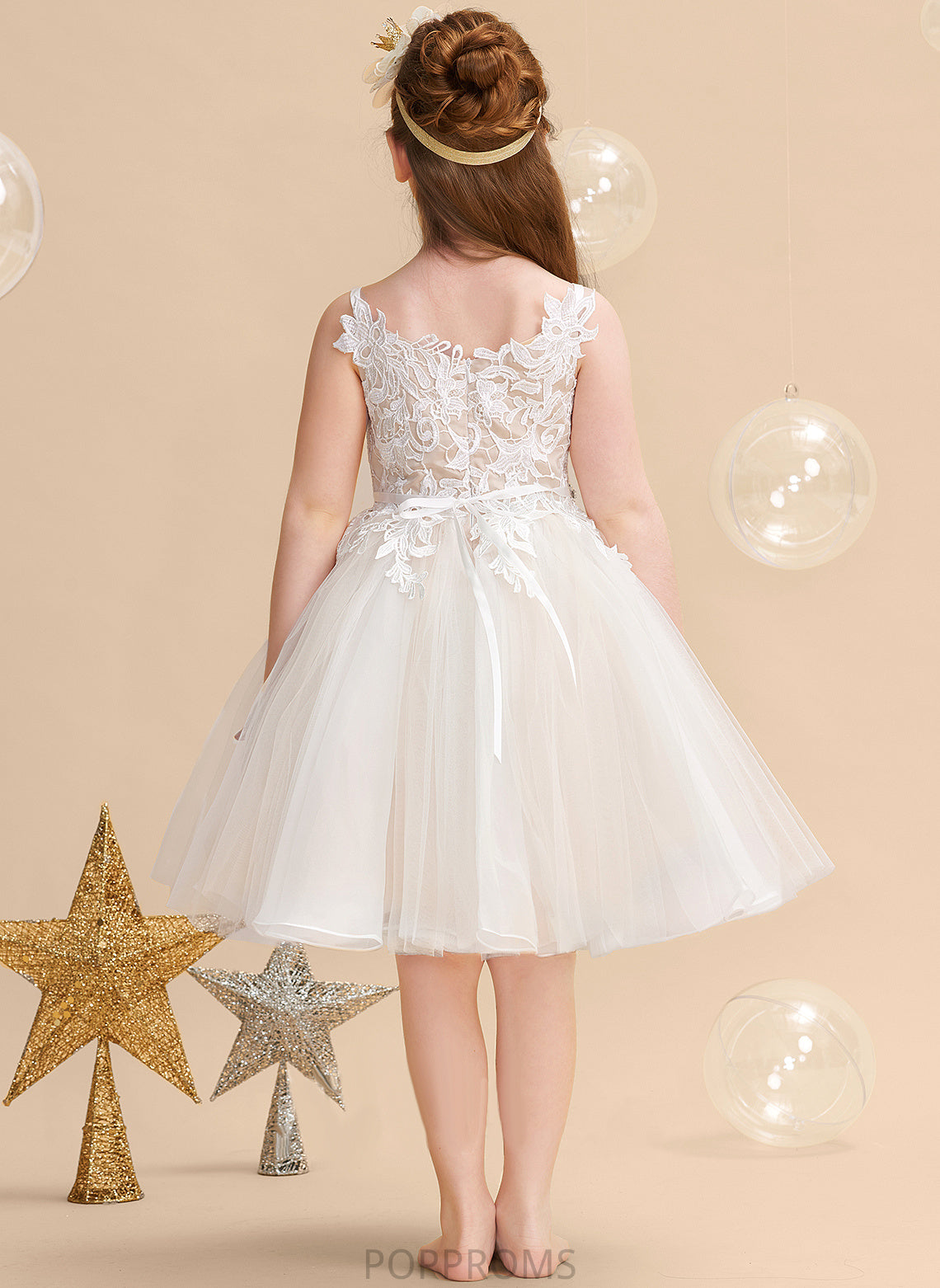 Flower A-Line Tulle/Lace Adison Straps Knee-length - Flower Girl Dresses Dress Sleeveless Girl