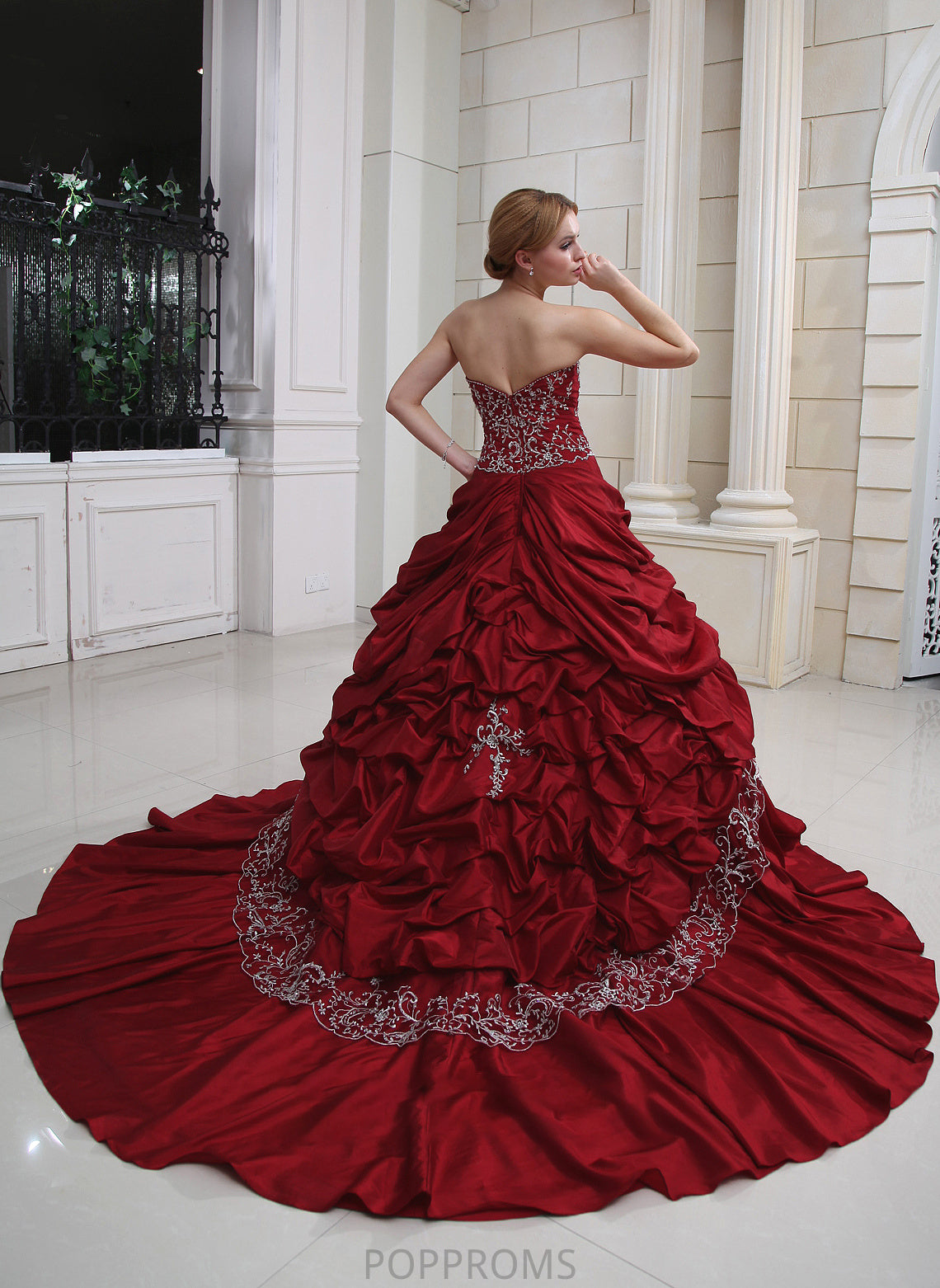 Wedding Embroidered Wedding Dresses Ball-Gown/Princess Dress With Taffeta Royal Beading Ruffle Sweetheart Train Denisse