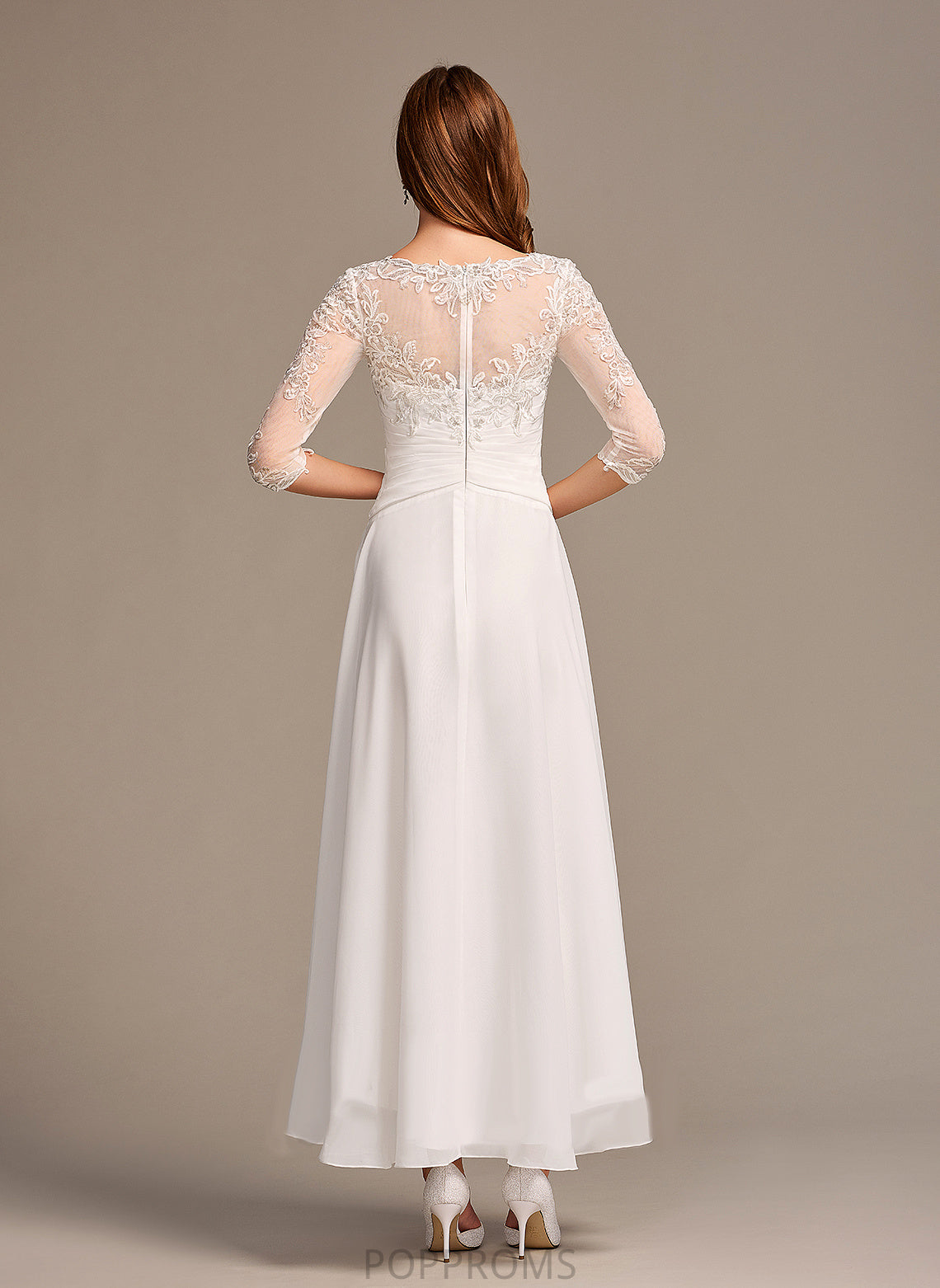 Illusion Dress Wedding Dresses With Wedding Lace Gwendoline Chiffon Asymmetrical A-Line