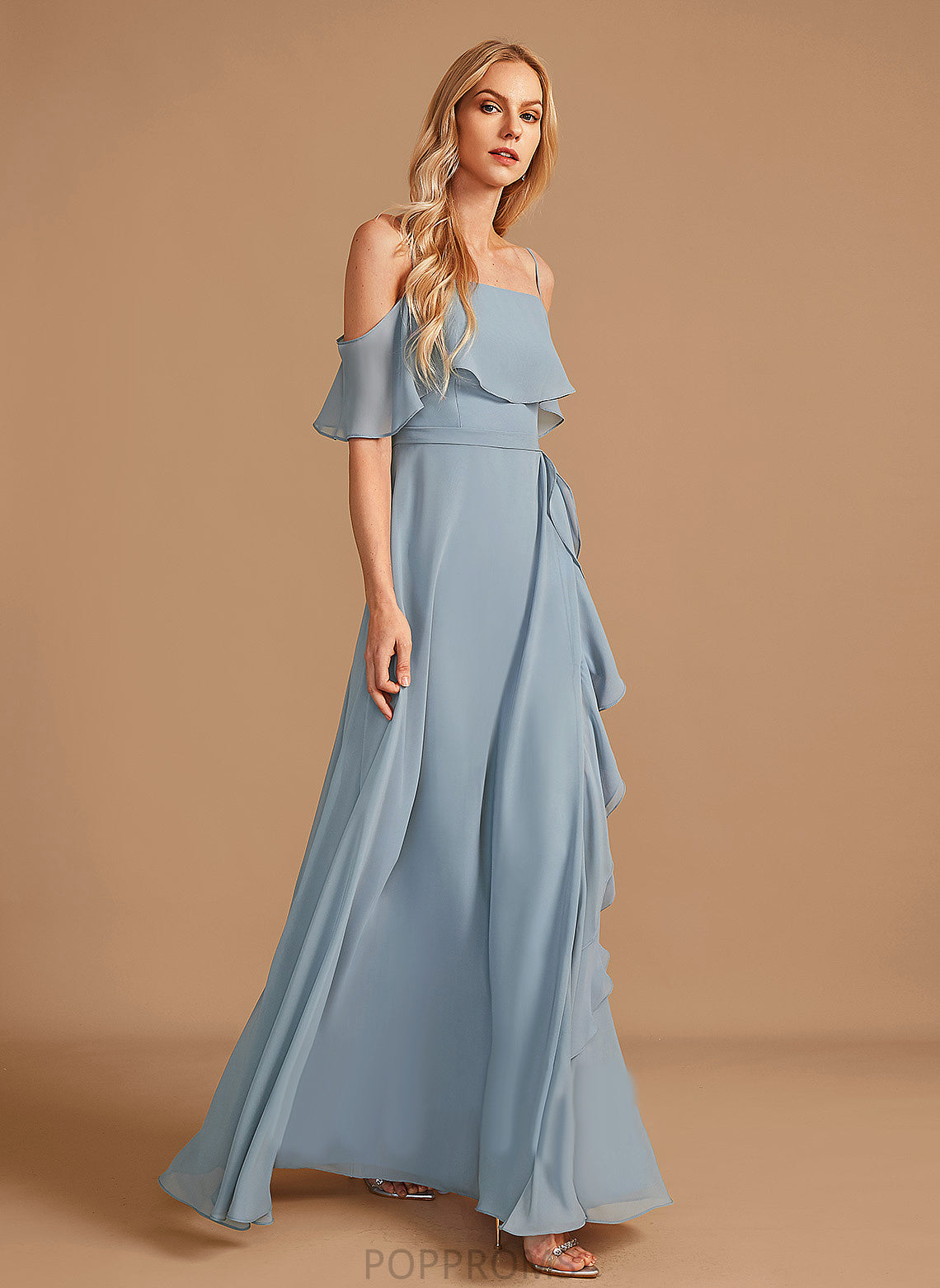 Ruffle Fabric Embellishment Silhouette Neckline Floor-Length Length Off-the-Shoulder A-Line SplitFront Patti Floor Length Bridesmaid Dresses