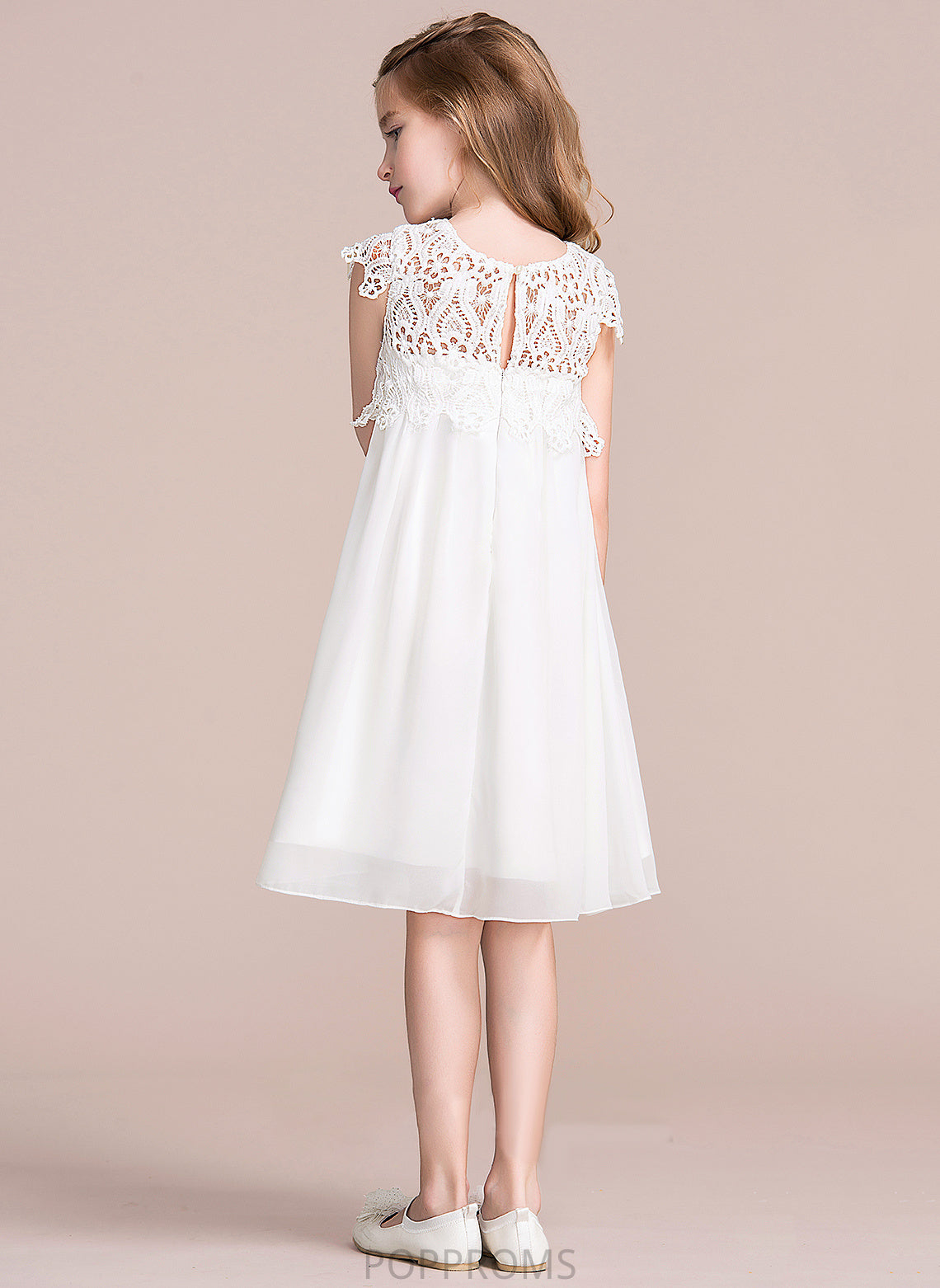 Chiffon/Lace Scoop Amy Knee-length Girl Flower Girl Dresses Empire - Flower Dress Neck Sleeveless