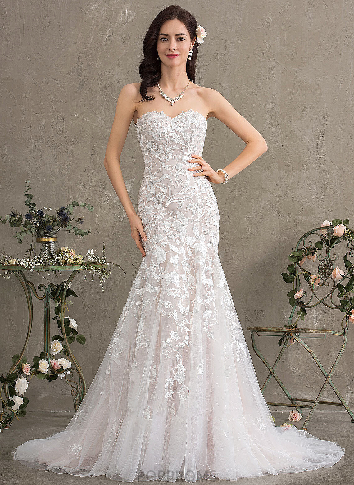 Lace Renata Tulle Train Court Trumpet/Mermaid Sweetheart Dress Wedding Dresses Wedding