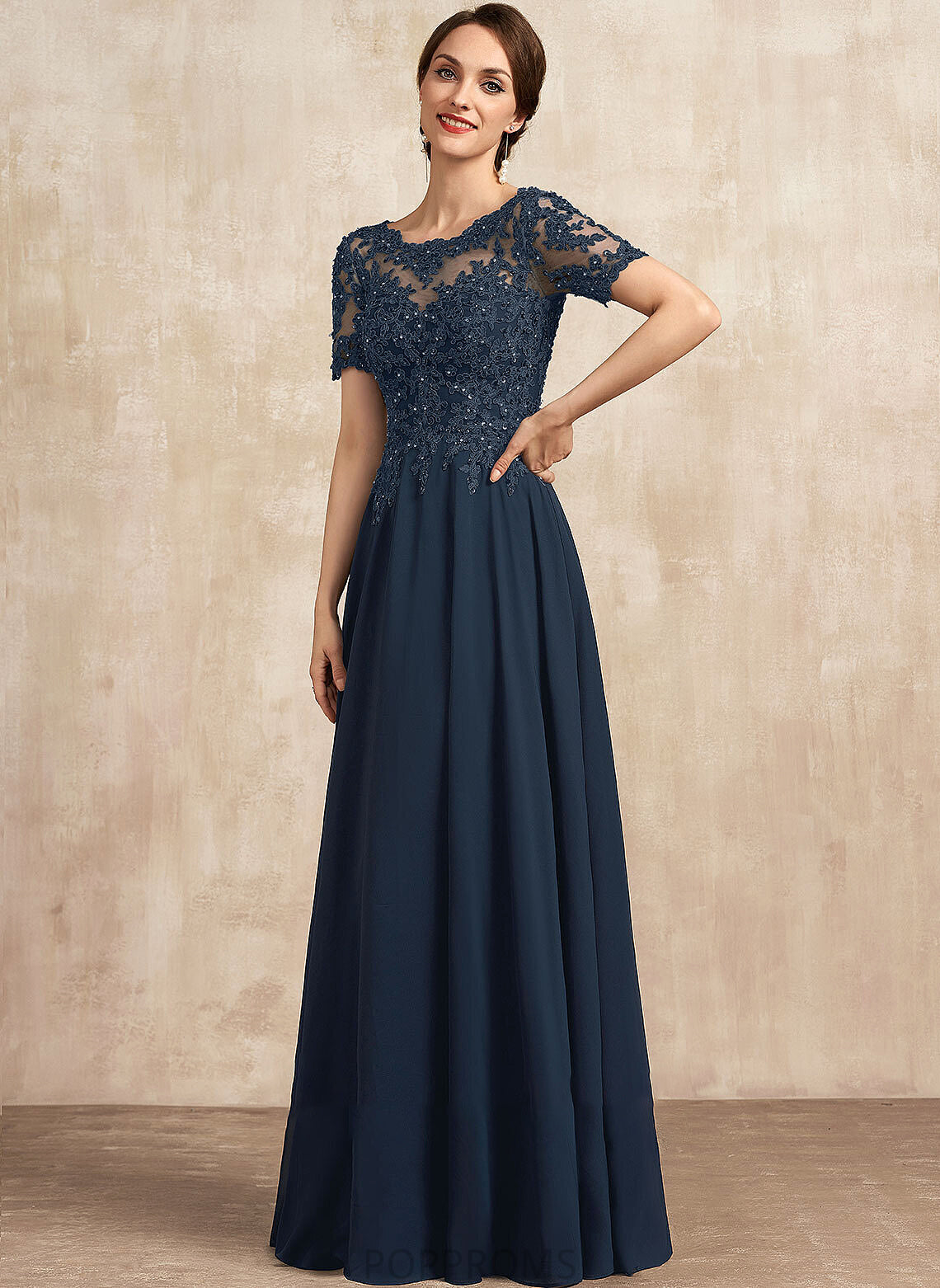 Marilyn Neck Chiffon Lace Floor-Length the Beading A-Line Bride With Mother Scoop of Mother of the Bride Dresses Dress Sequins