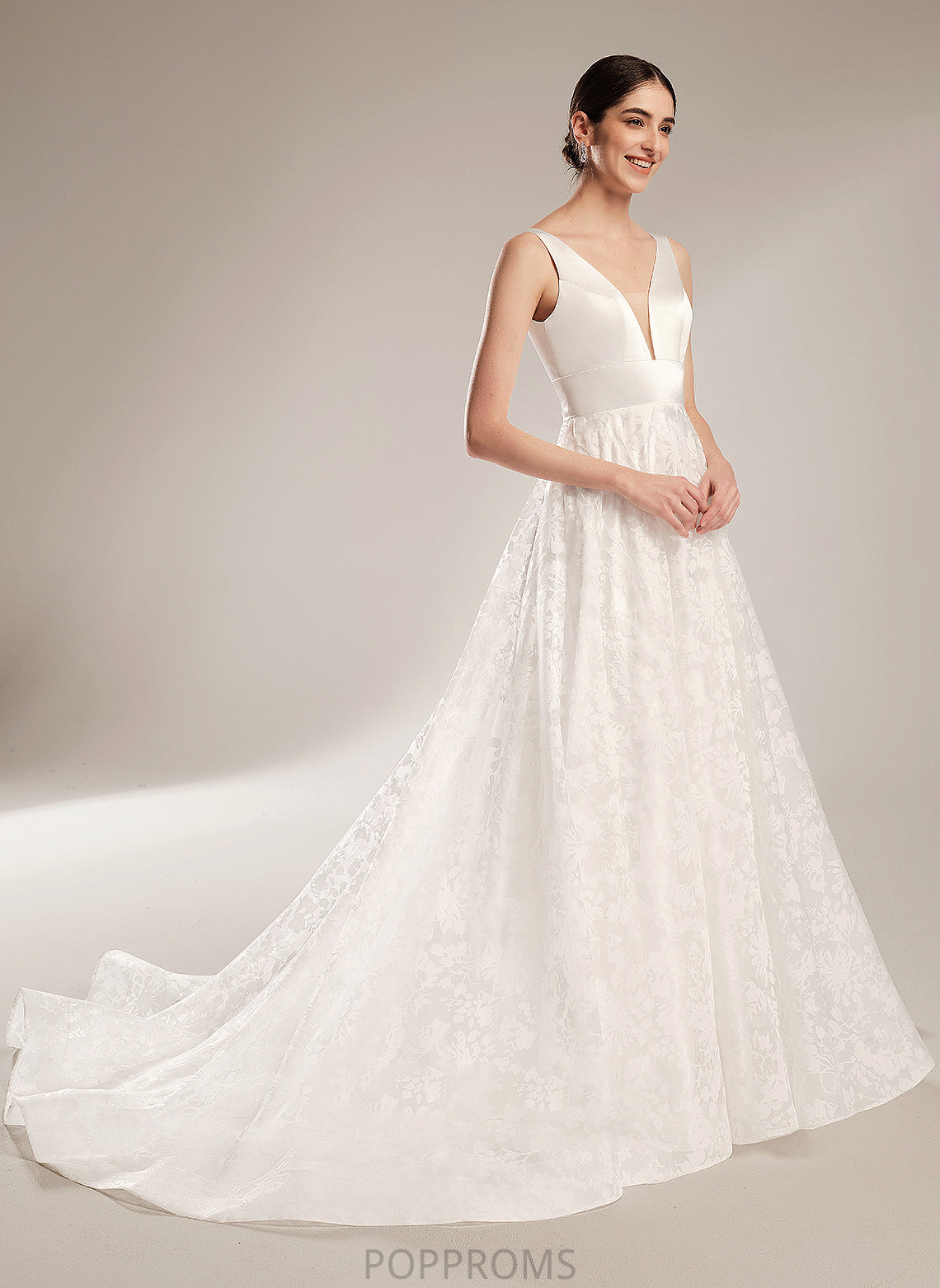 V-neck Train Rosemary Ball-Gown/Princess Wedding Chapel Wedding Dresses Dress