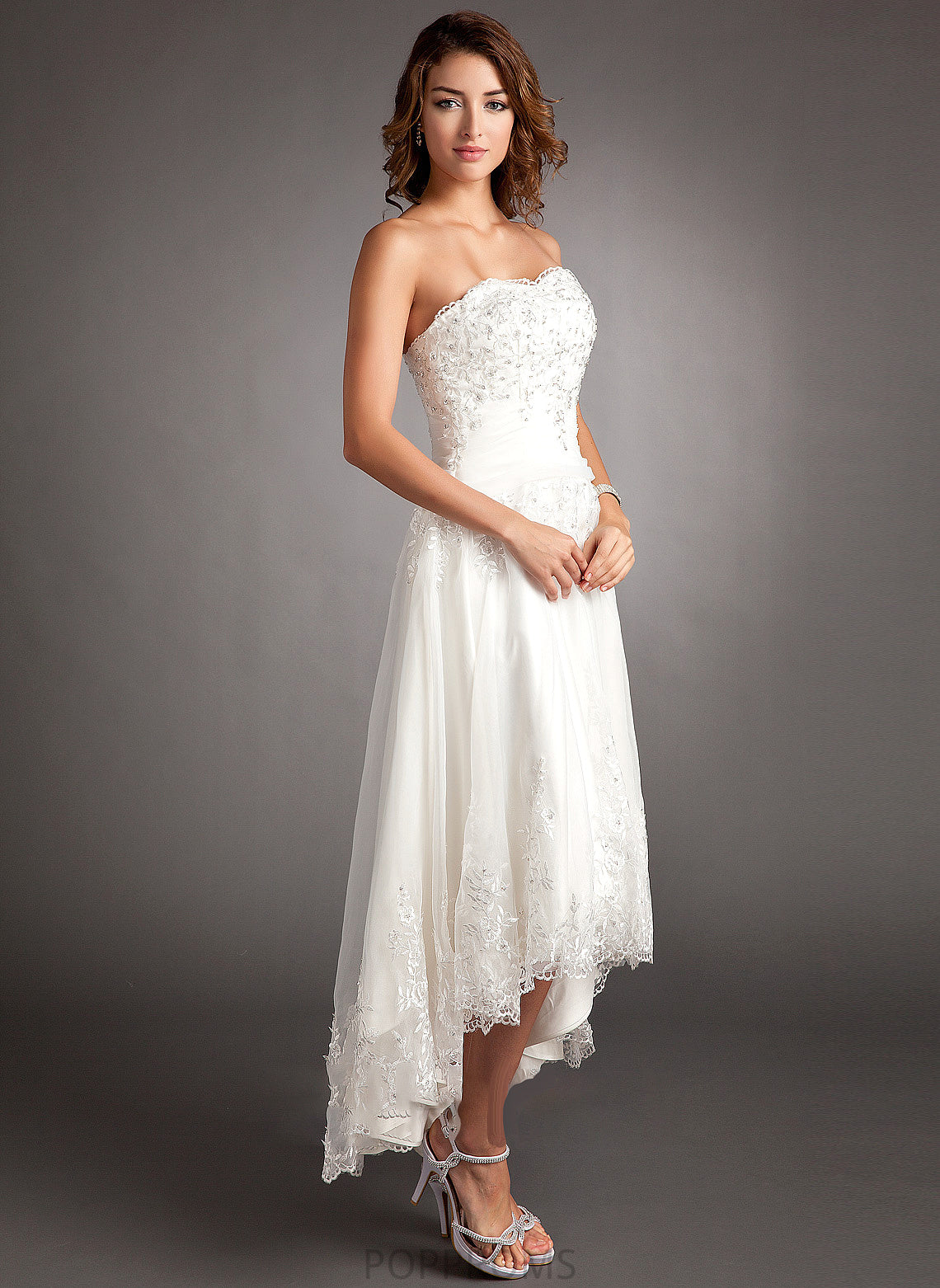 Beading Dress With Asymmetrical Lace Tulle Sweetheart A-Line Wedding Carla Wedding Dresses