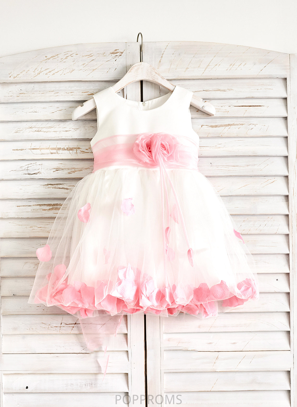 Flower(s) Flower Girl Dresses Neck Sleeveless Scoop - Organza/Satin/Tulle A-Line Girl Bria With Flower Dress Knee-length