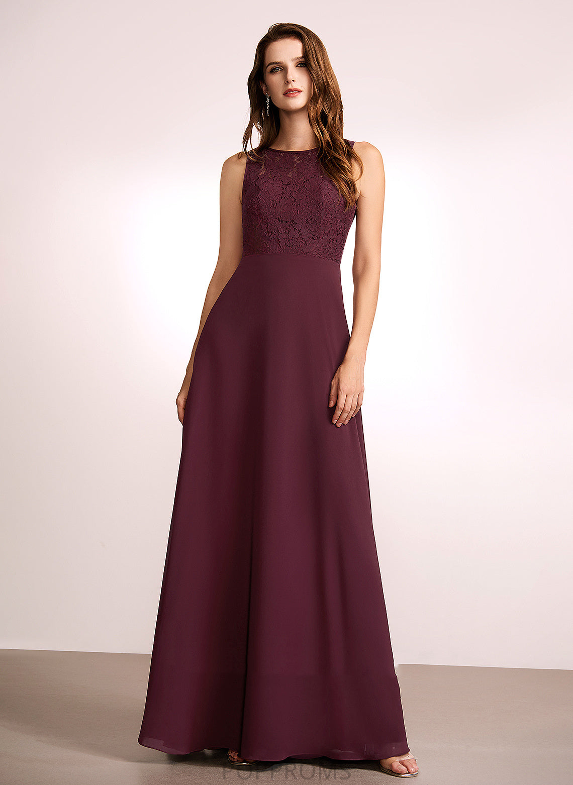 RegularStraps Fabric Sleeve Lace Length Floor-Length Silhouette A-Line Straps Silvia Floor Length Sleeveless Bridesmaid Dresses