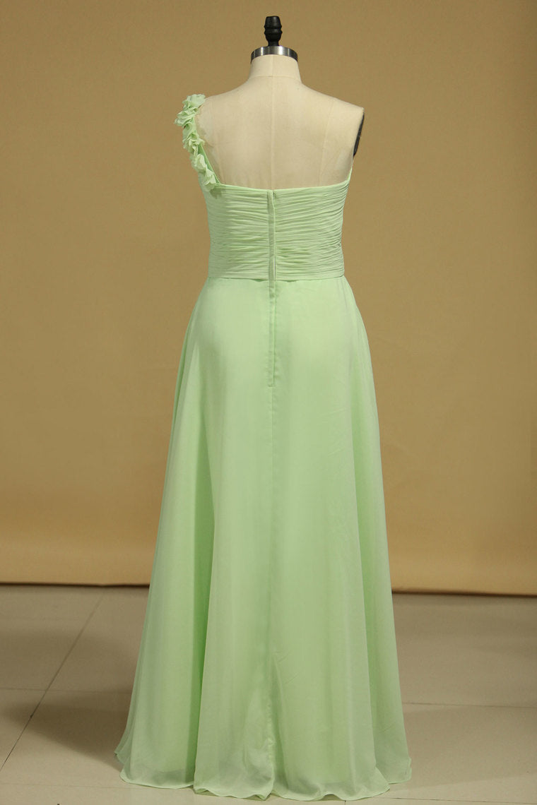 2024 New Arrival One Shoulder Bridesmaid Dress Chiffon A Line