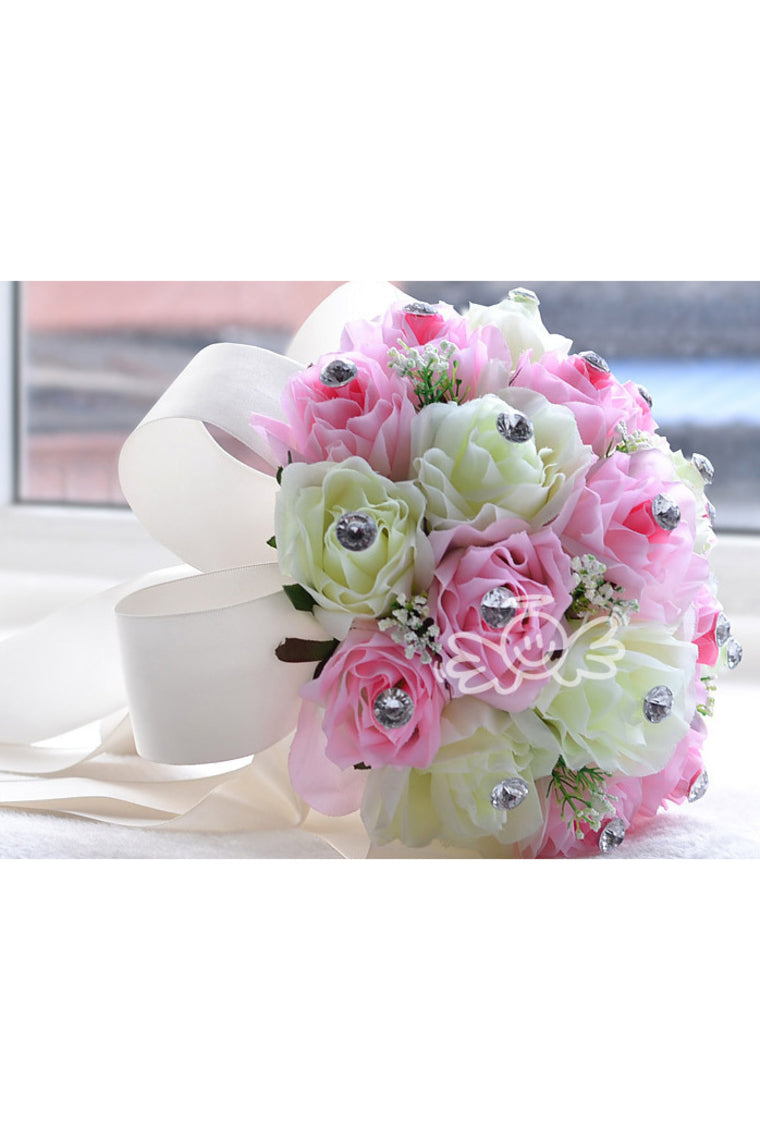 Gorgeous Round Artificial Silk Bridal Bouquets