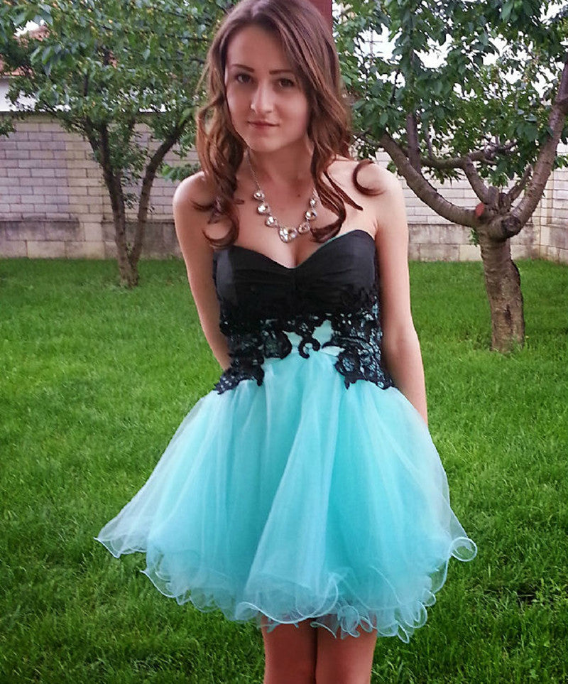 A-Line Sweetheart -Up Light Adalynn Homecoming Dresses Lace Blue Short 2024 With