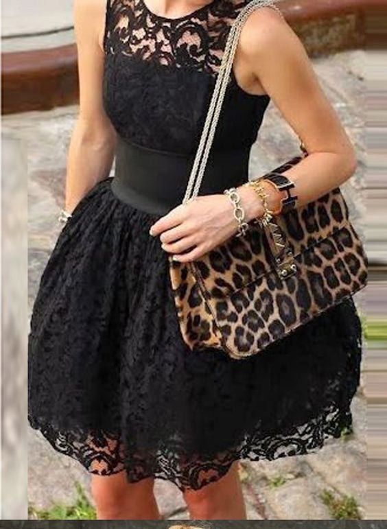 A-Line Jewel Short Lace Brooke Homecoming Dresses Black 2024