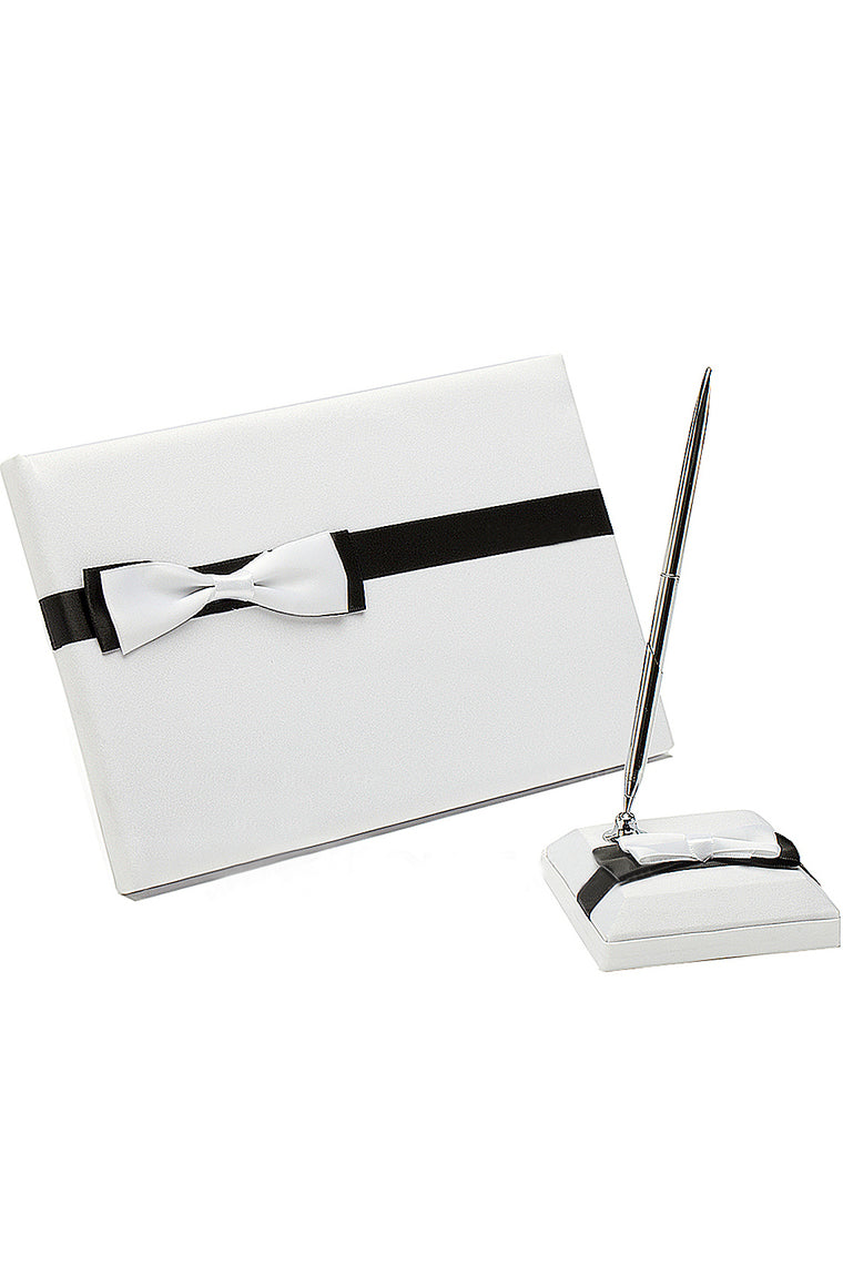 Simple Bow Guestbook & Pen Set