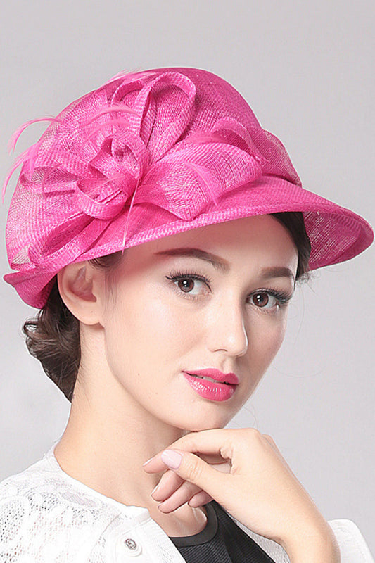 Ladies' Fashion Cambric With Flower Bowler /Cloche Hat