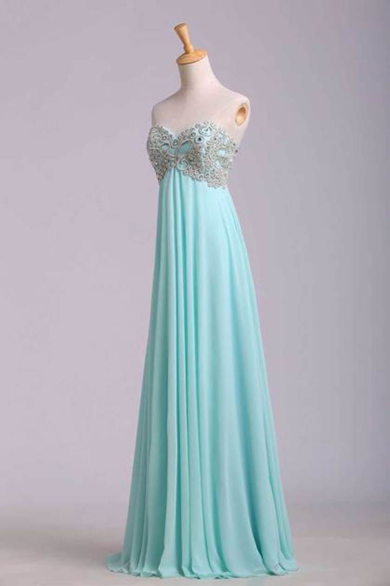 2024 Prom Dresses A Line Sweetheart Floor Length Chiffon