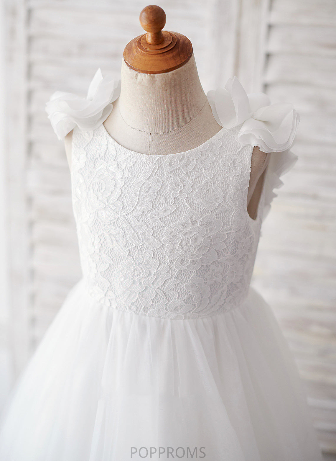 With Flower Flower Girl Dresses Dress Sleeveless Neck Jane Scoop Flower(s) - Train Sweep Girl Ball-Gown/Princess Tulle/Lace