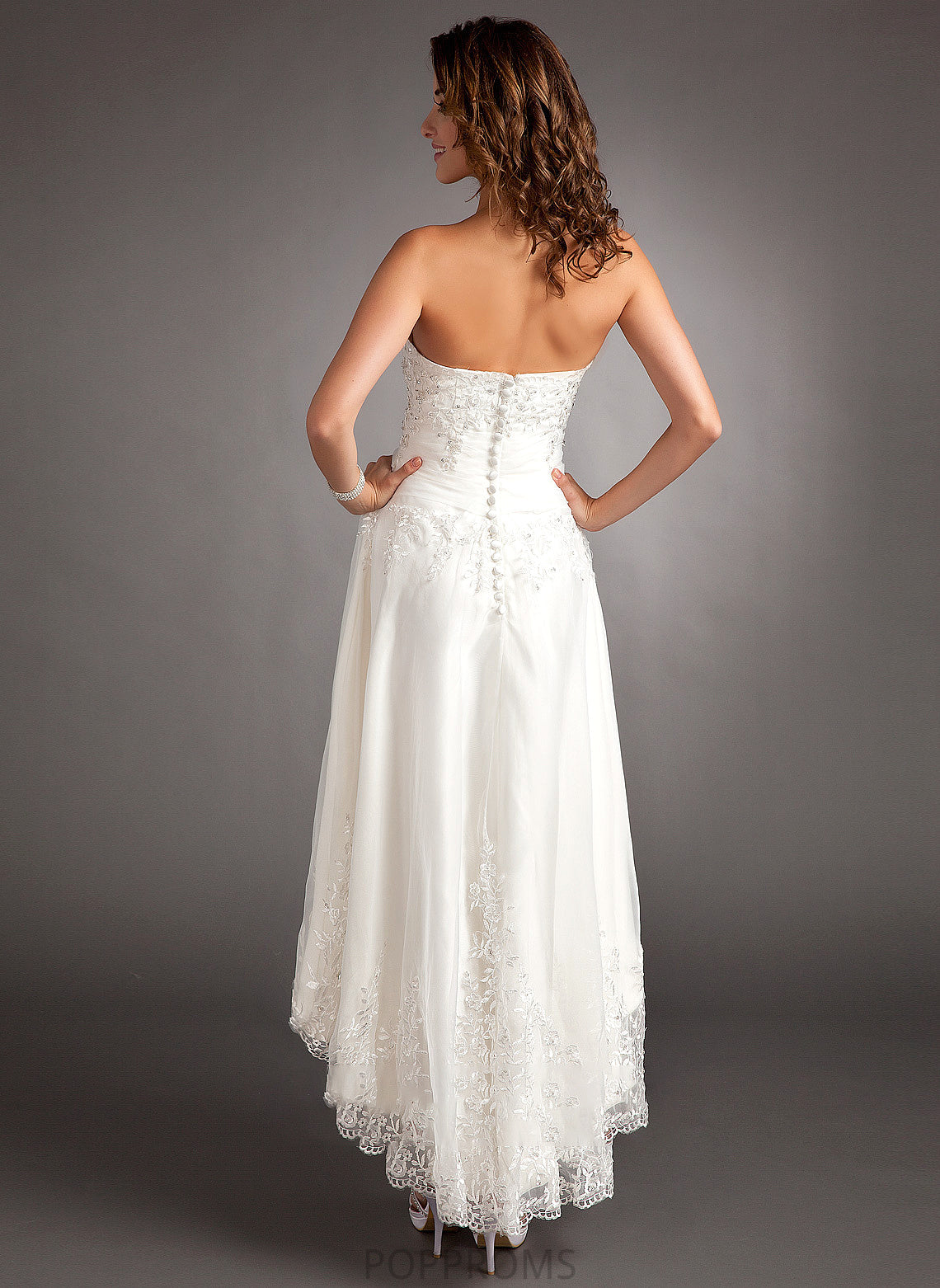 Beading Dress With Asymmetrical Lace Tulle Sweetheart A-Line Wedding Carla Wedding Dresses