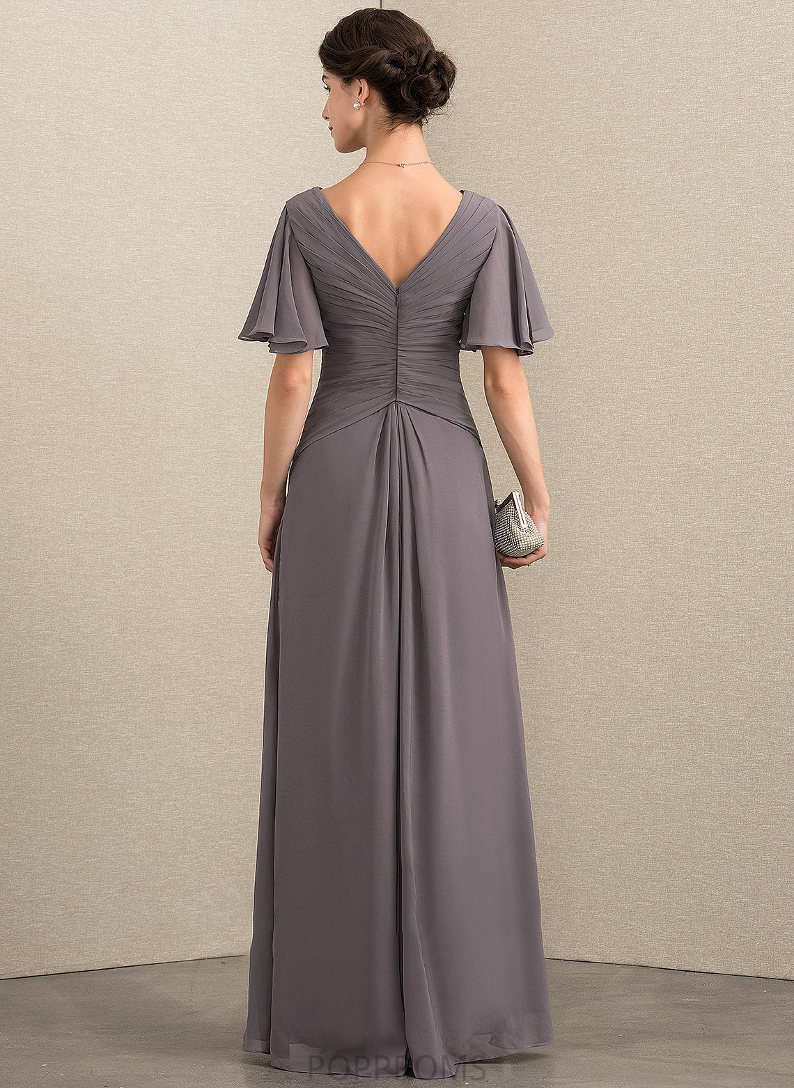 Mother Dress Floor-Length Alayna Mother of the Bride Dresses Bride With Chiffon Ruffle A-Line the of V-neck