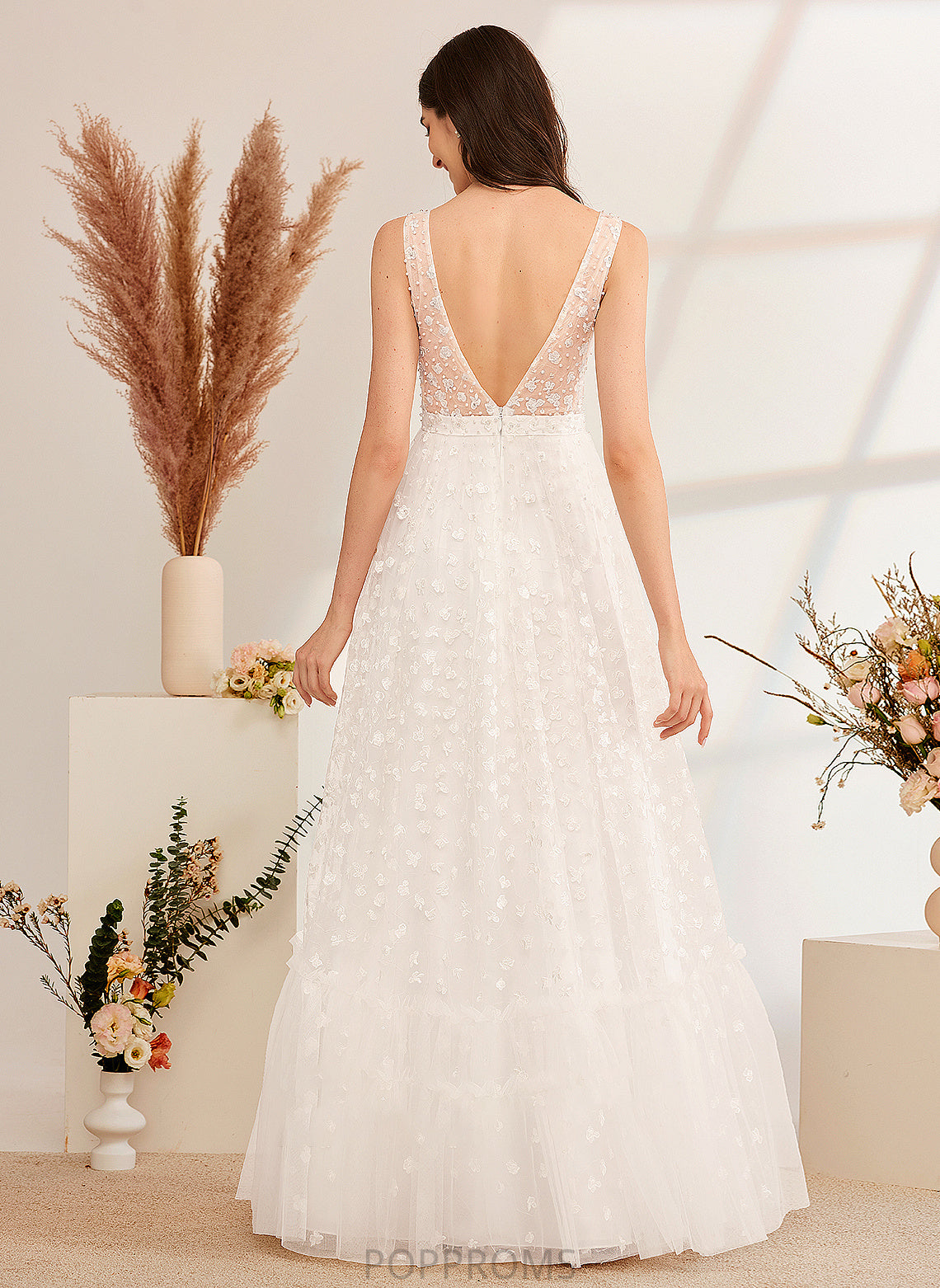 Wedding Lindsay With Sequins V-neck Wedding Dresses Dress A-Line Beading Floor-Length