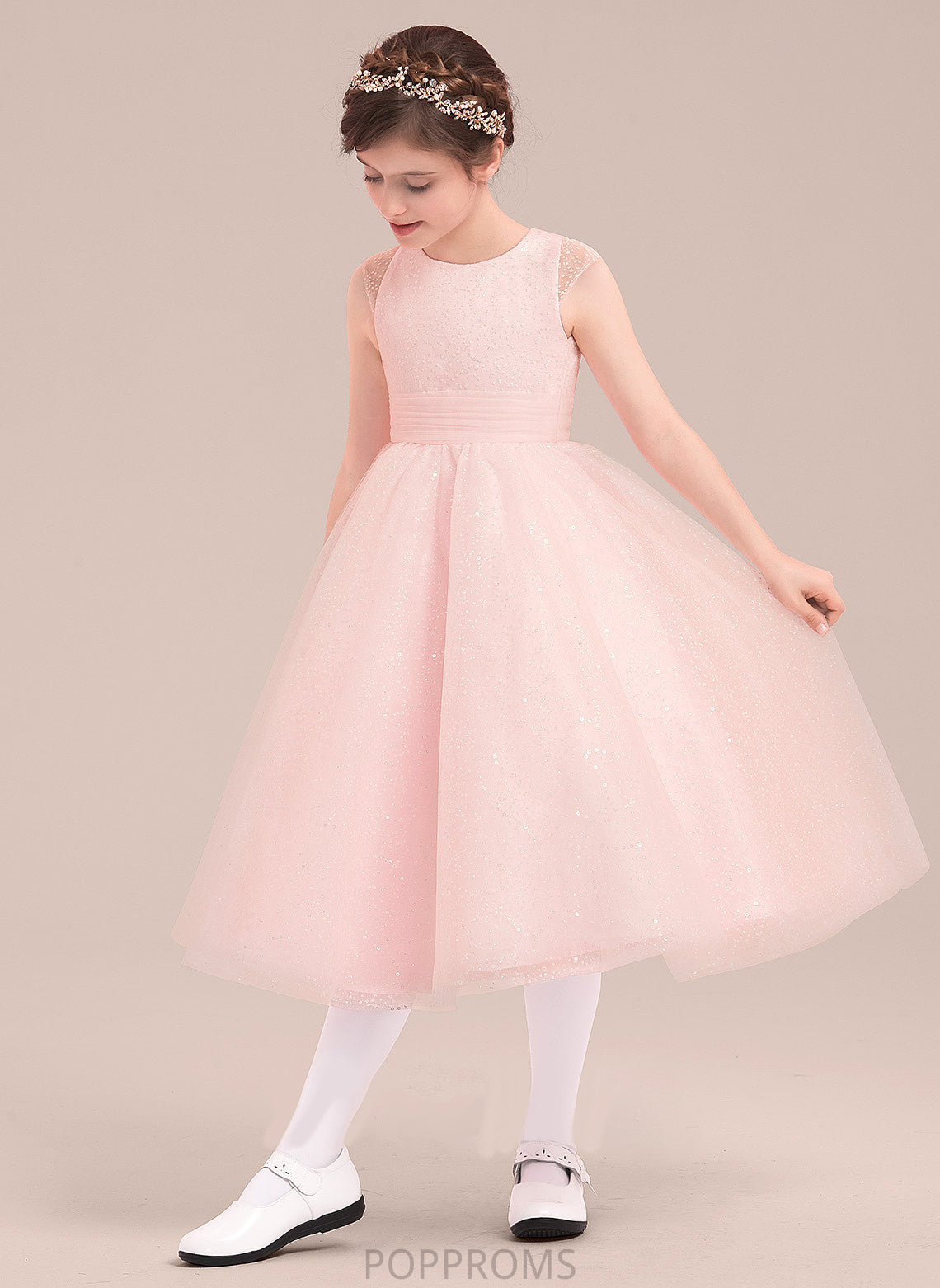 - Neck A-Line/Princess Dress Tea-length Sleeveless Flower Girl Dresses Bow(s) Scoop Flower Tulle Girl With Savanna