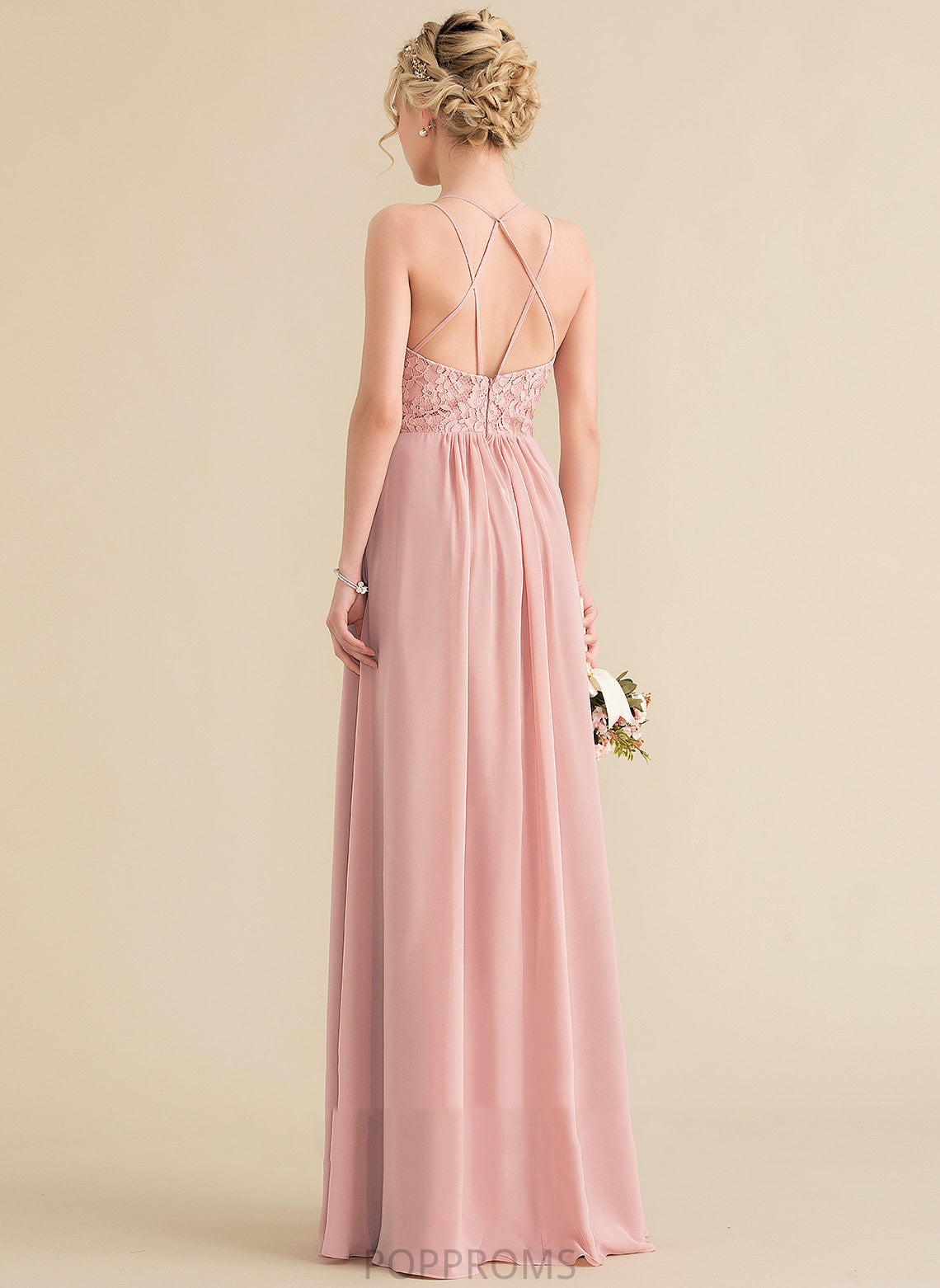 Sweetheart Floor-Length Lace Chiffon Prom Dresses Aaliyah A-Line