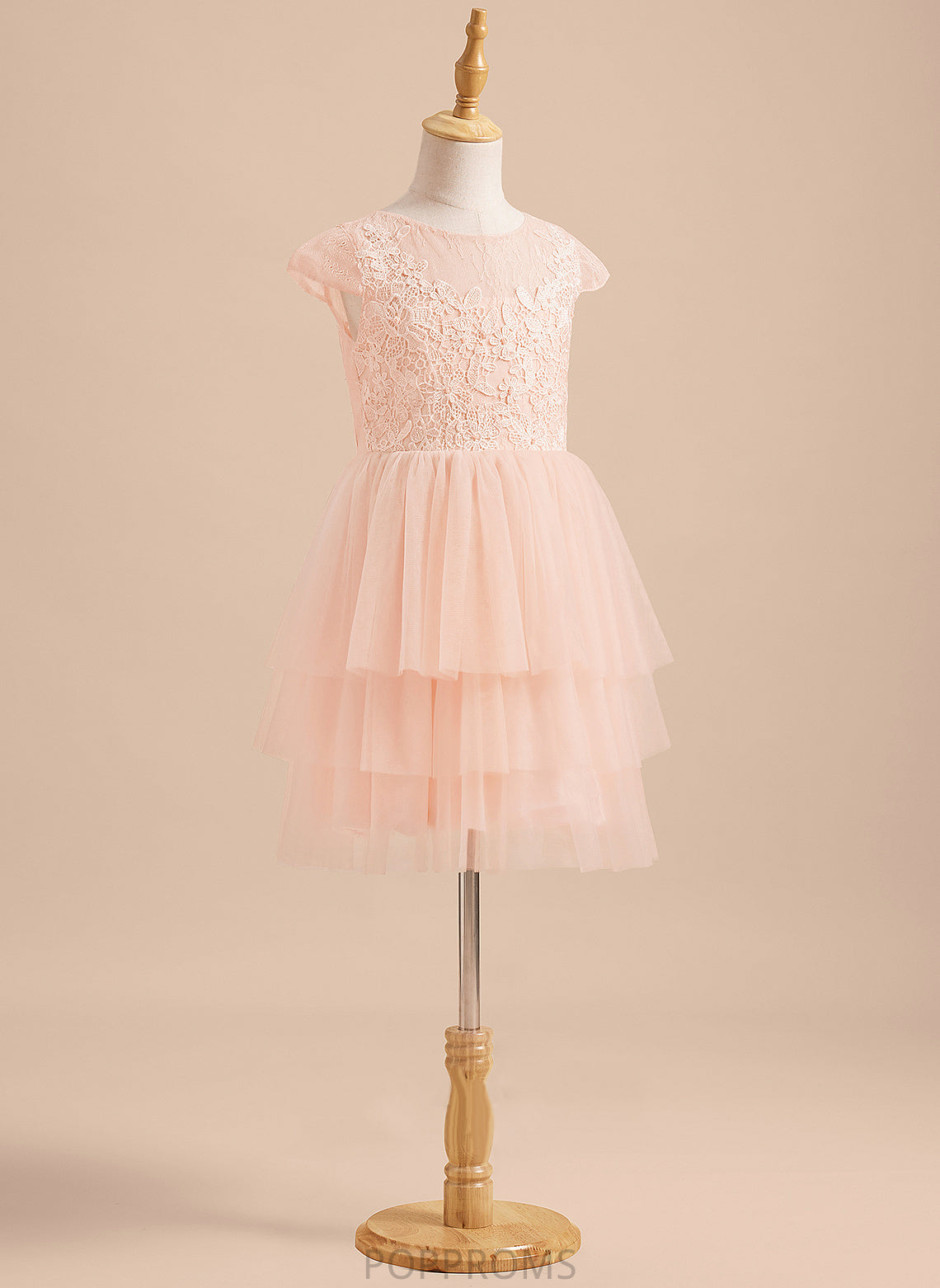 - Scoop Neck Tulle Lace/V Knee-length Brynn Girl Short Sleeves Flower Girl Dresses Back Dress A-Line With Flower