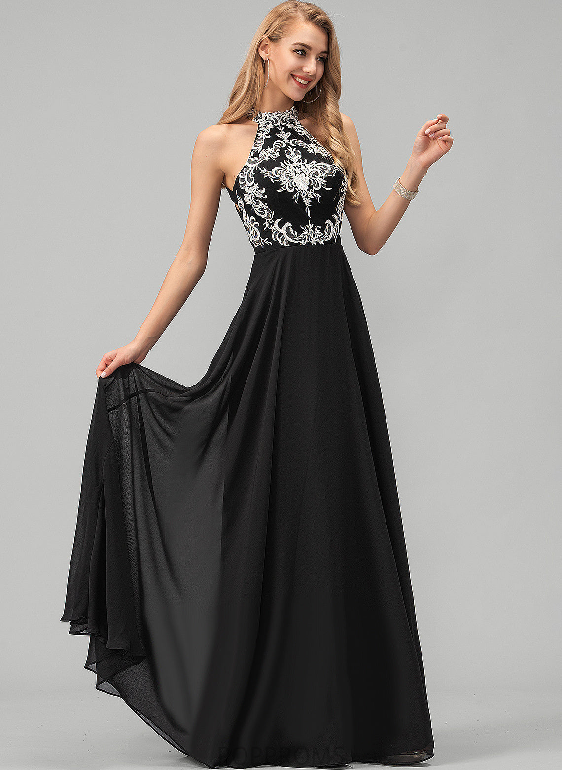 Prom Dresses A-Line Chiffon Scoop Kenya Floor-Length