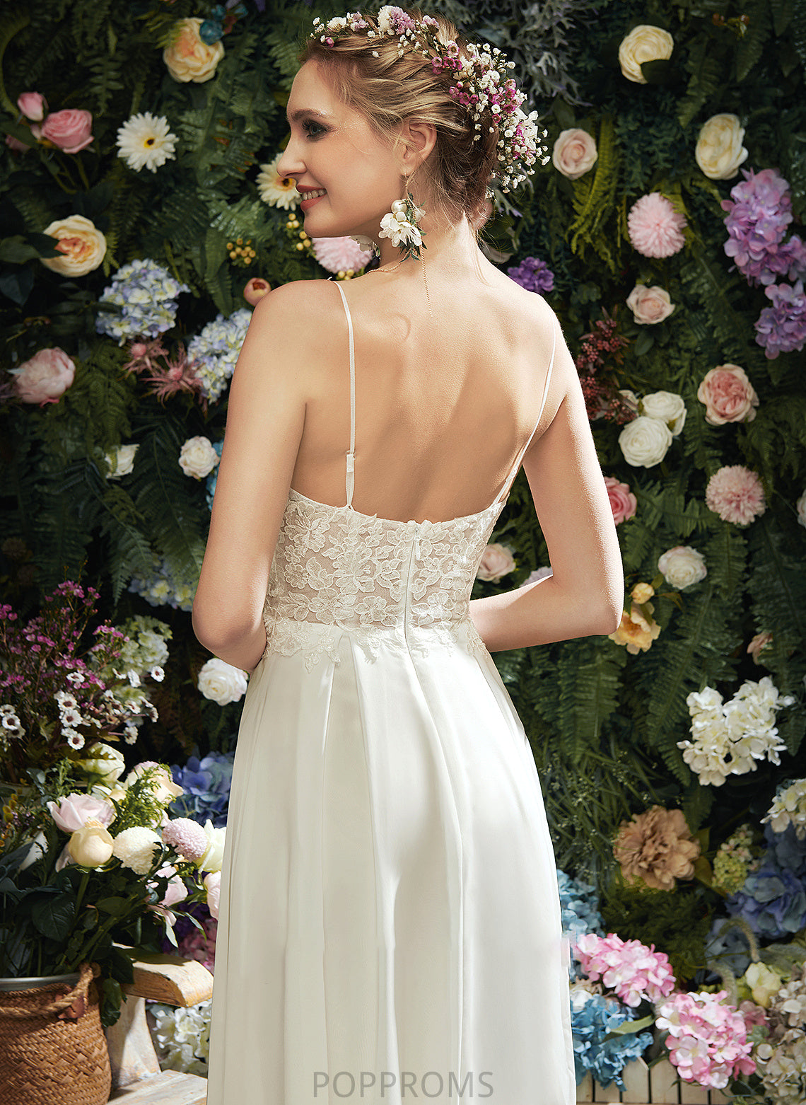 Wedding Dresses Front Mckenna Split Dress With Wedding V-neck Lace A-Line Floor-Length