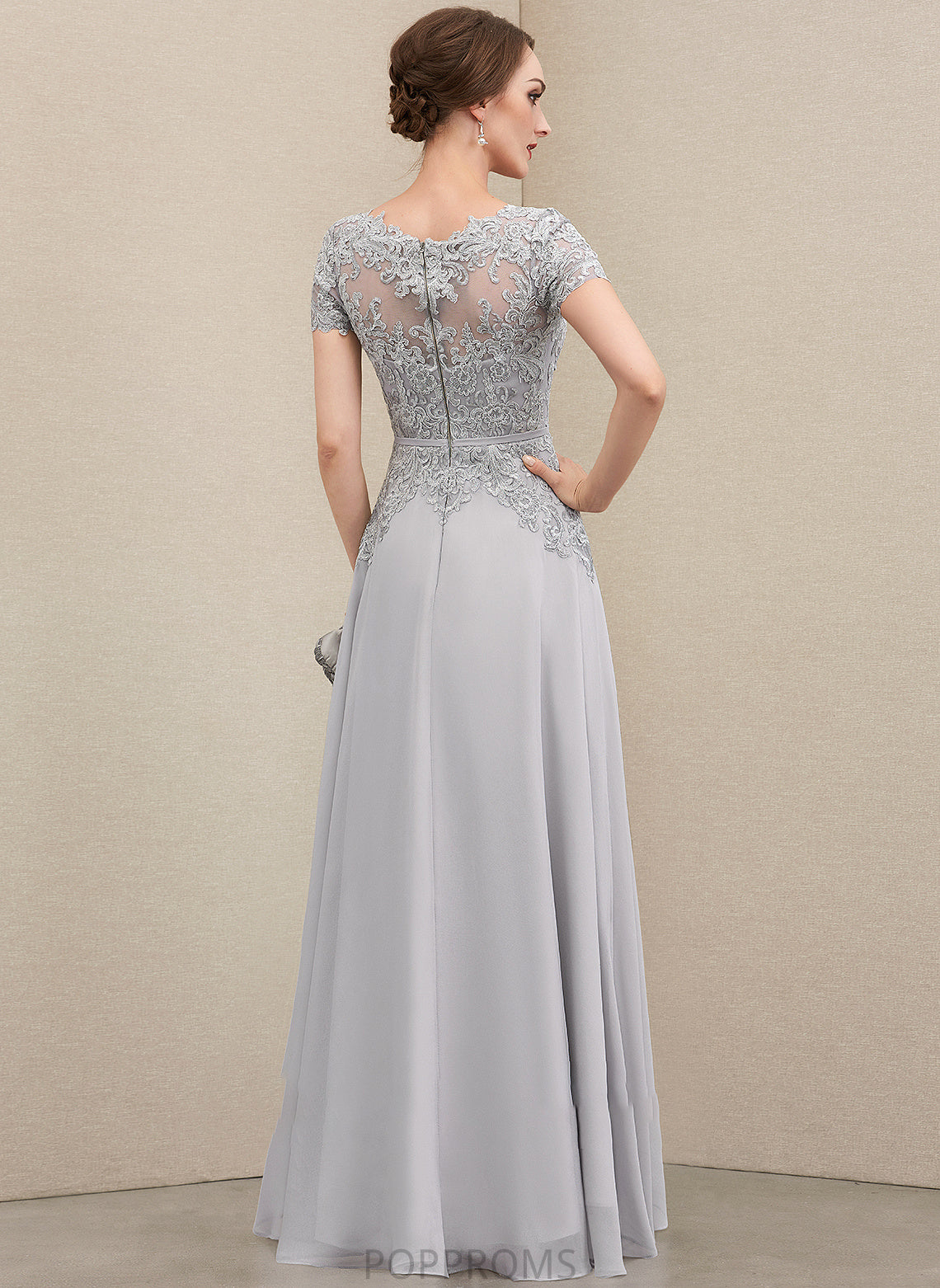 Floor-Length of Lace the Mother Jayda V-neck Mother of the Bride Dresses Bride A-Line With Chiffon Dress Sequins