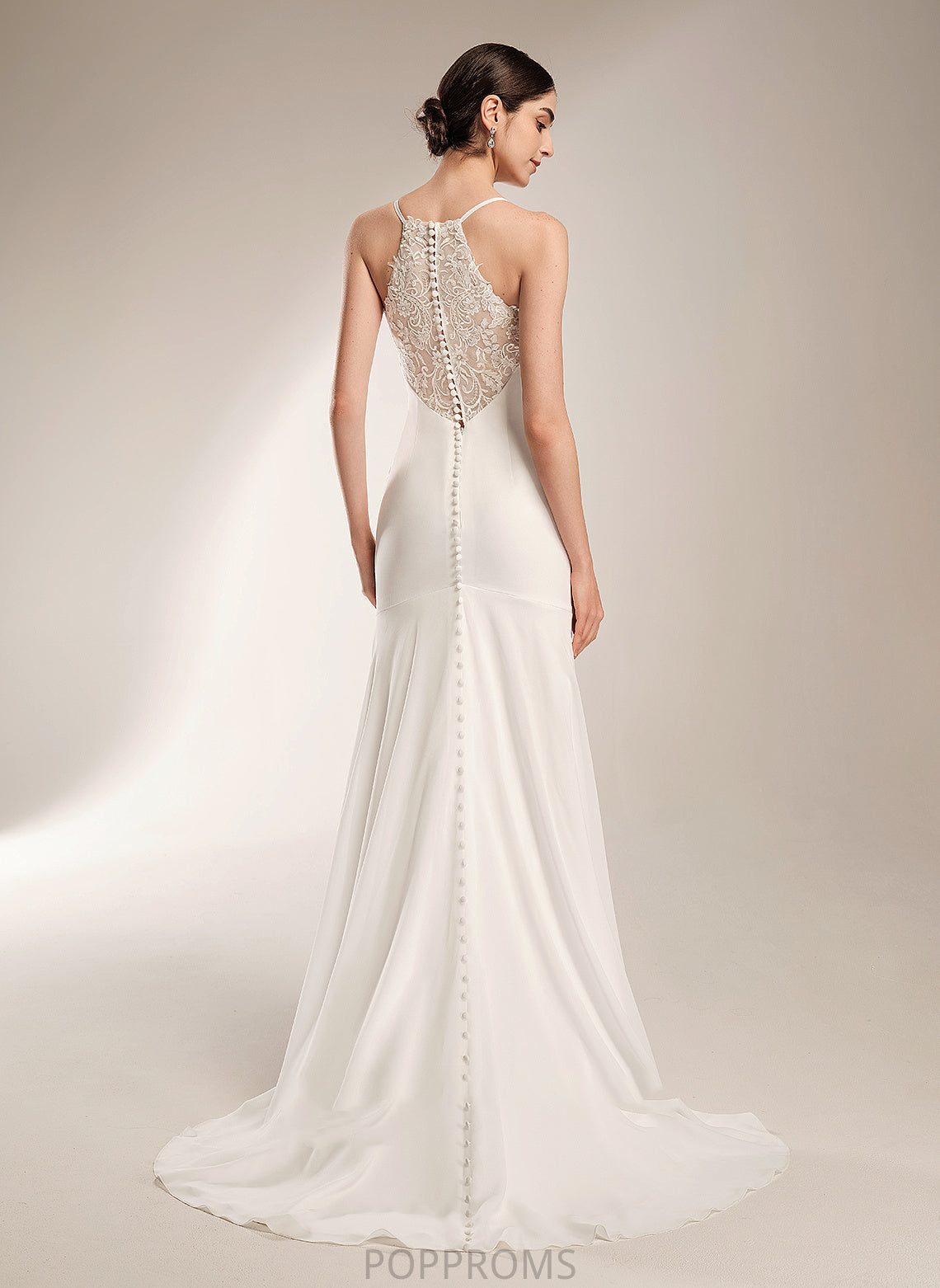 Dress Wedding Sheath/Column Aracely V-neck Lace Wedding Dresses With Court Train