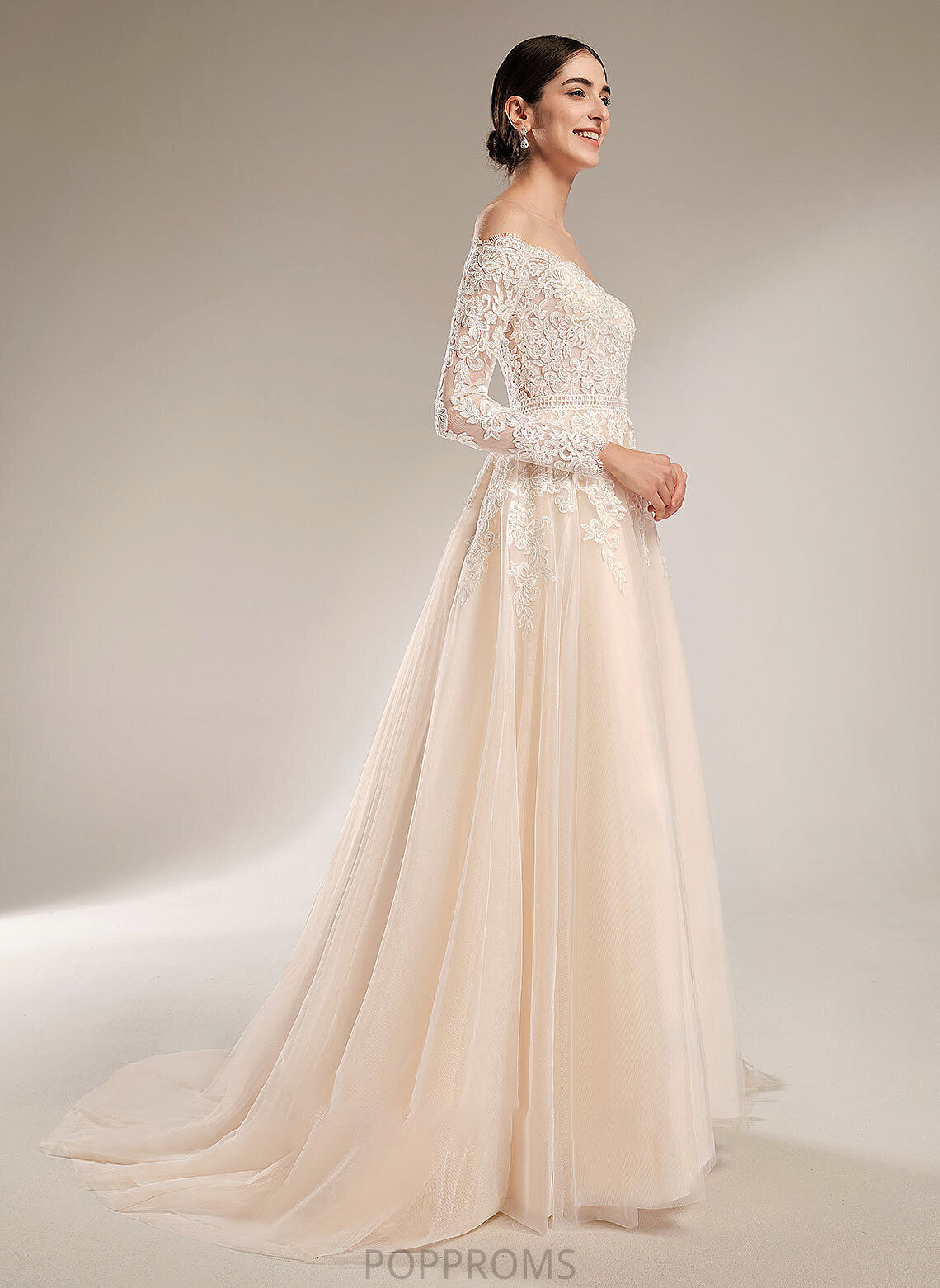 Wedding Dresses With Dress Wedding Illusion Sequins Ball-Gown/Princess Dayanara Train Chapel