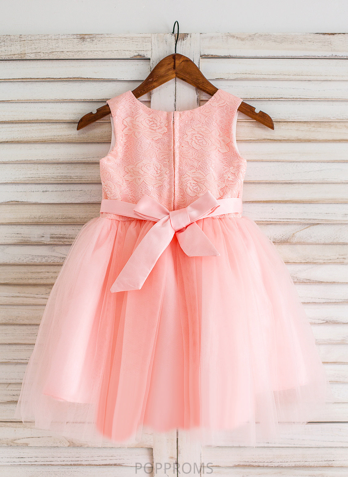 Flower Jamie Girl Scoop Tulle/Lace Knee-length Bow(s) Neck - Flower Girl Dresses Ball-Gown/Princess Dress Sleeveless With