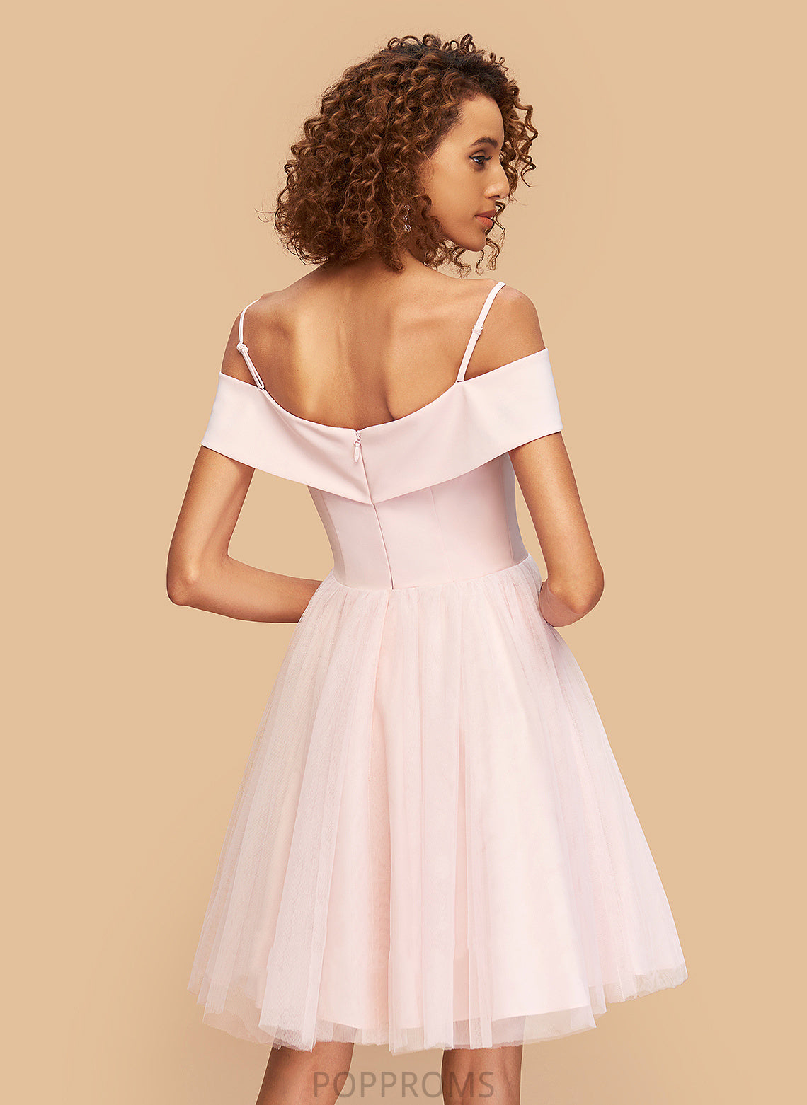 A-Line Off-the-Shoulder Dress V-neck Maribel Homecoming Dresses Homecoming Short/Mini Tulle