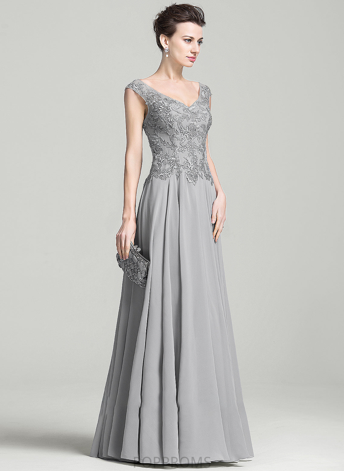 Lace A-Line Appliques With Bride Maritza Chiffon Dress Mother of the Bride Dresses V-neck the Mother of Floor-Length