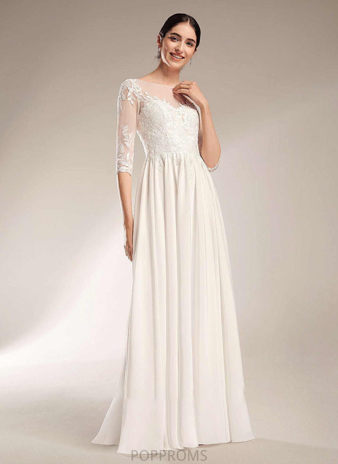 Train Dress Illusion A-Line With Katrina Wedding Sequins Wedding Dresses Sweep