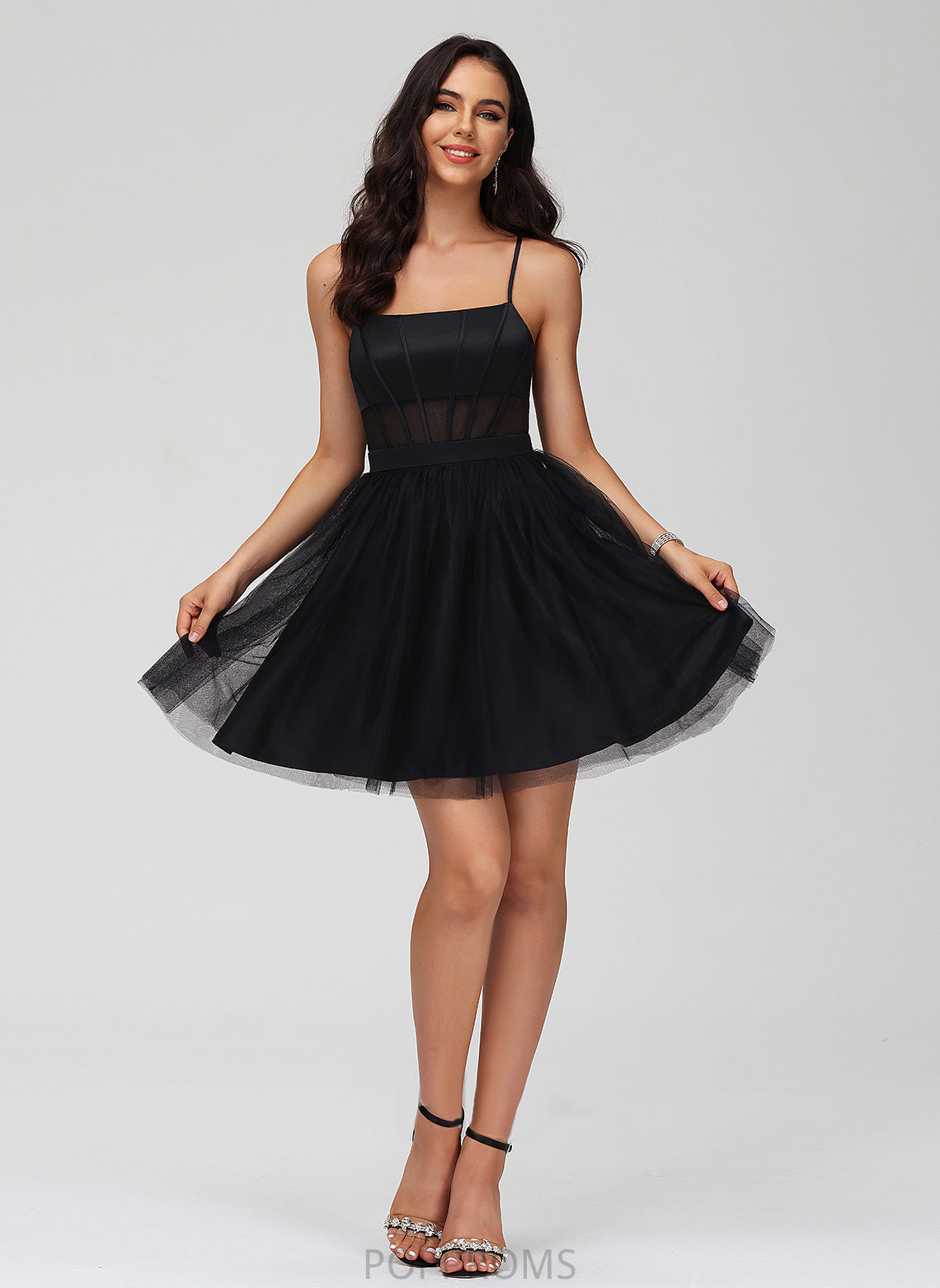 Tulle Dress Square A-Line Sherlyn Homecoming Dresses Neckline Short/Mini Homecoming