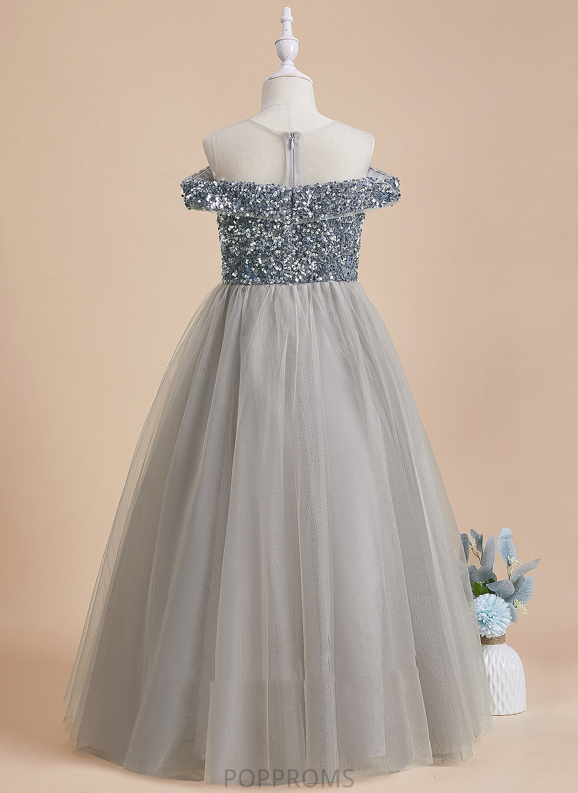 Scoop Tulle/Sequined Dress Aiyana - Sleeveless Flower Girl Dresses Neck A-Line Flower Girl Floor-length