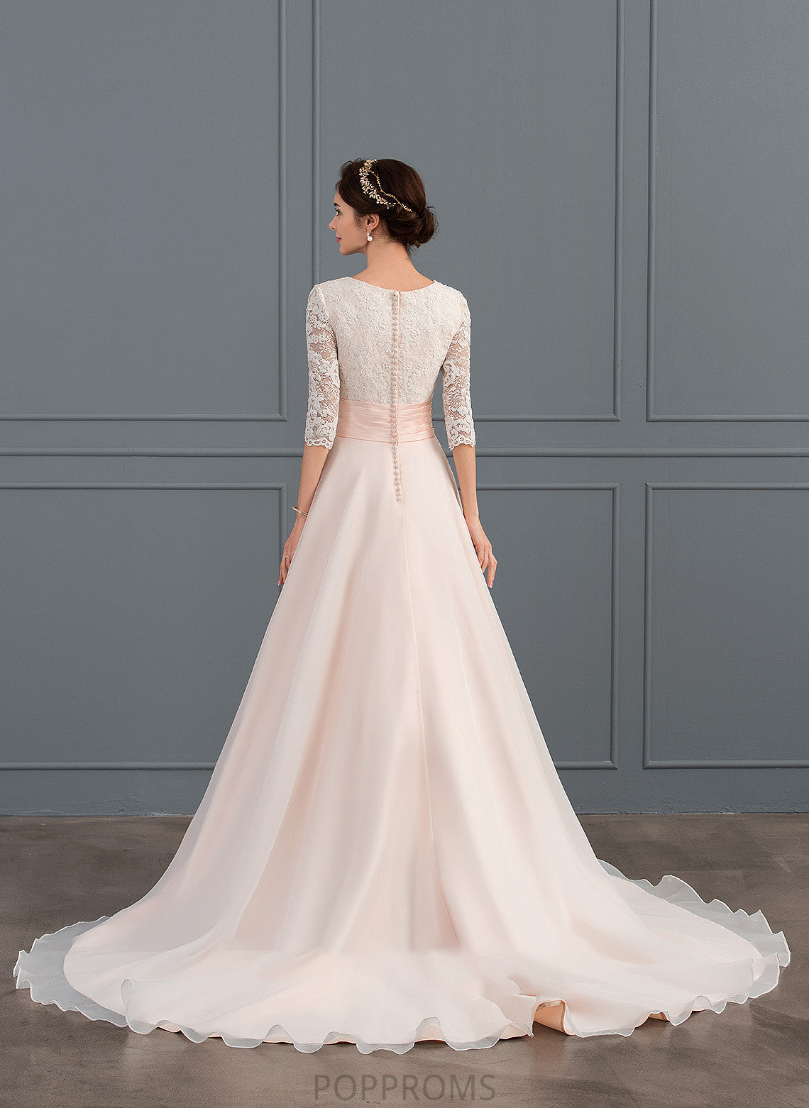 V-neck With Ruffle Wedding Dresses Ball-Gown/Princess Organza Luciana Dress Court Train Wedding