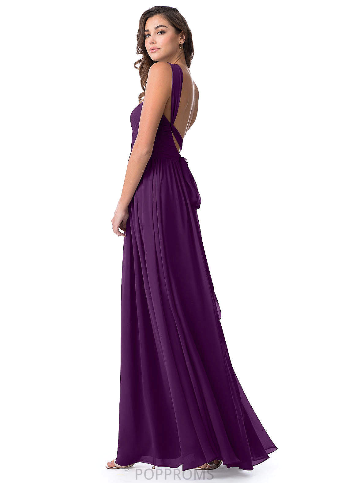 Whitney Sleeveless Spaghetti Staps A-Line/Princess Natural Waist Floor Length Bridesmaid Dresses