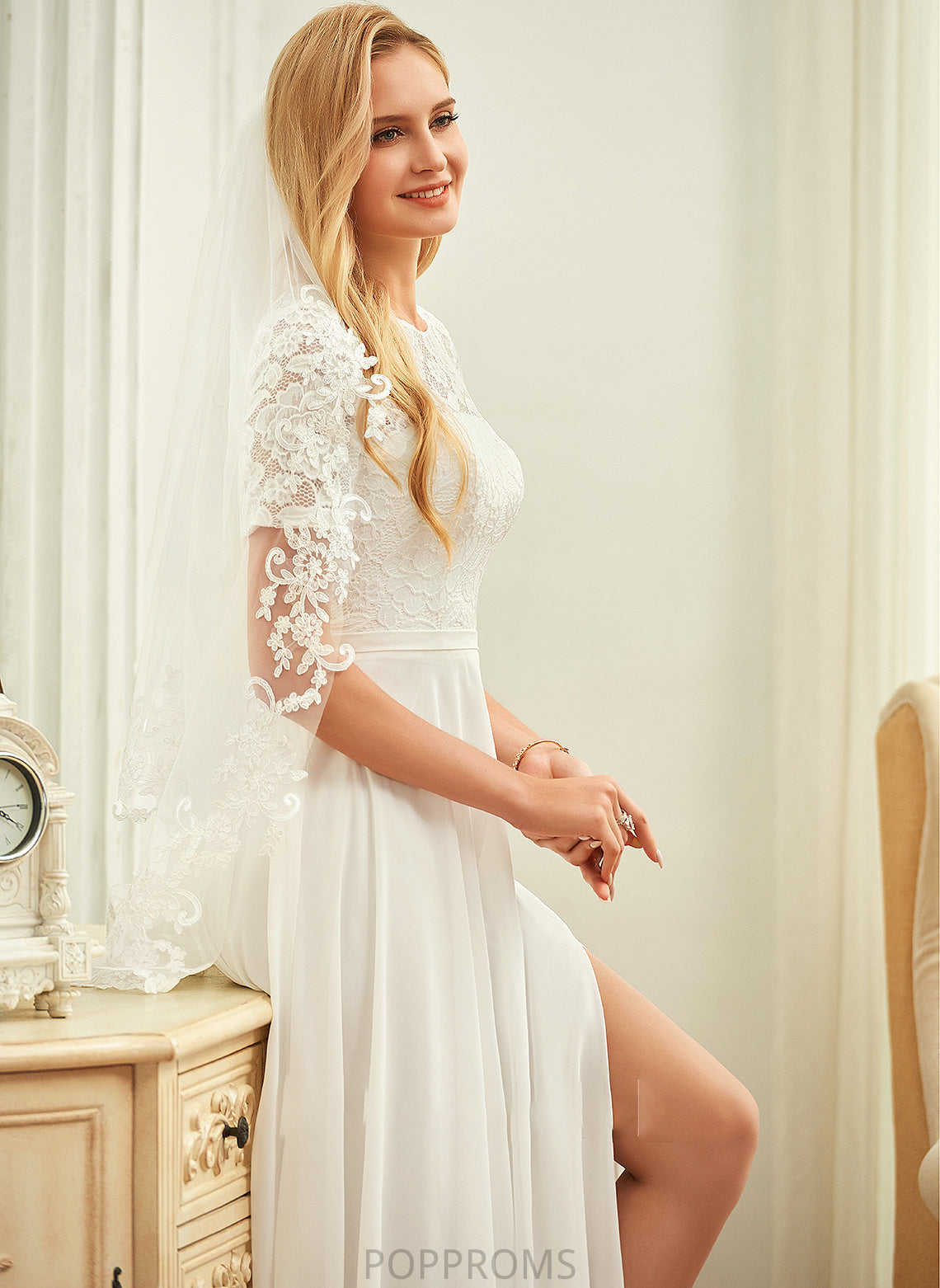 Lace Payten Floor-Length Neck A-Line Dress Wedding Scoop Wedding Dresses Chiffon