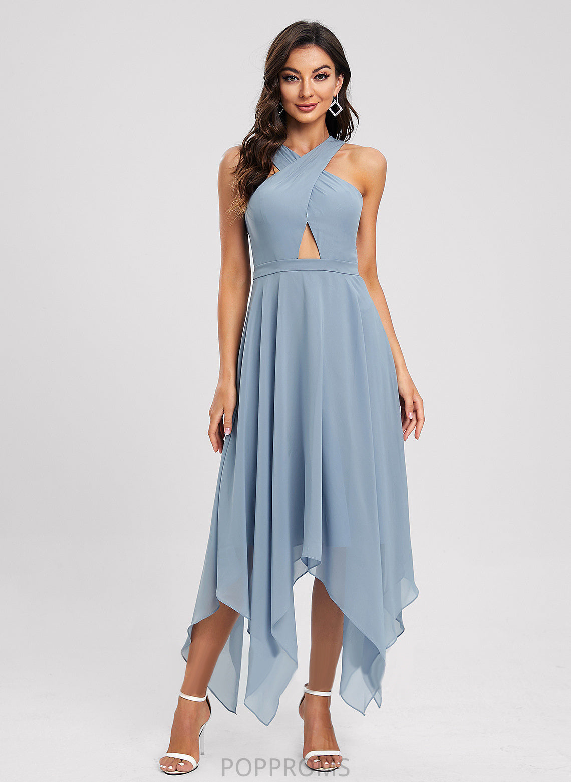 A-Line Dress Cocktail Dresses Cocktail Chiffon Natalie Asymmetrical V-neck