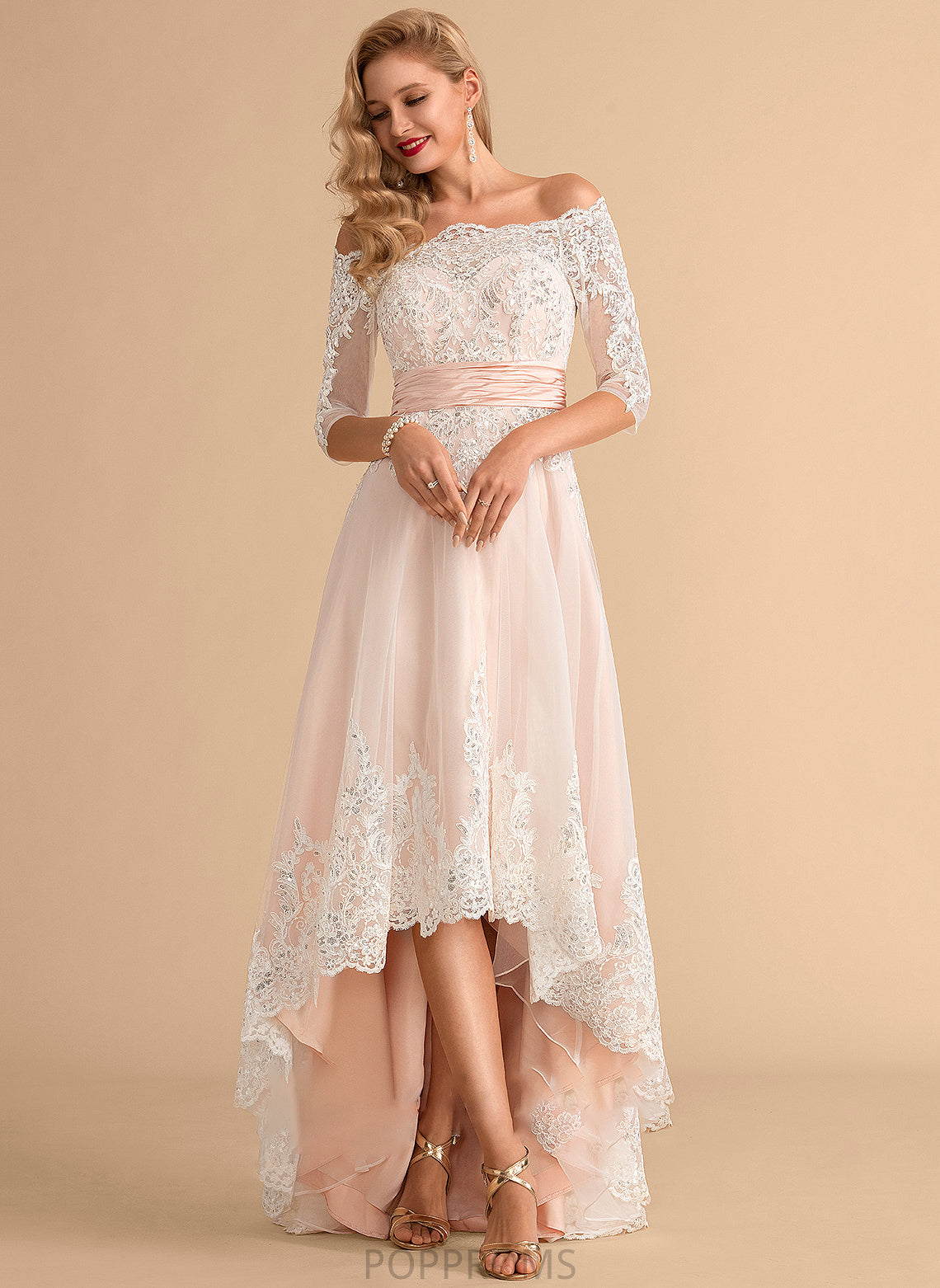 Wedding With Tulle Satin Lyric Lace Sequins A-Line Asymmetrical Dress Wedding Dresses