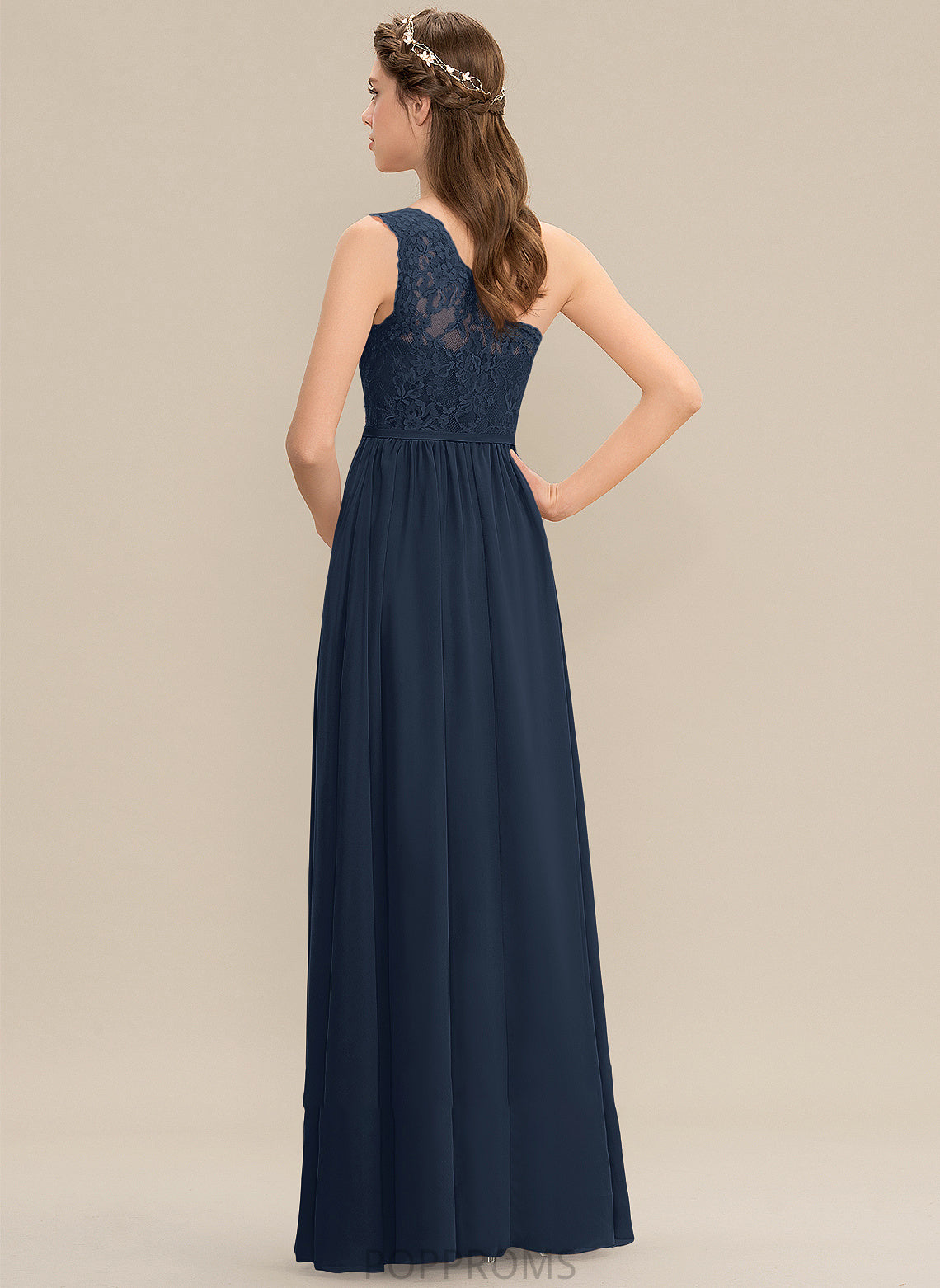 Length A-Line Silhouette Neckline Fabric SplitFront One-Shoulder Floor-Length Embellishment Carolina Sleeveless V-Neck Bridesmaid Dresses