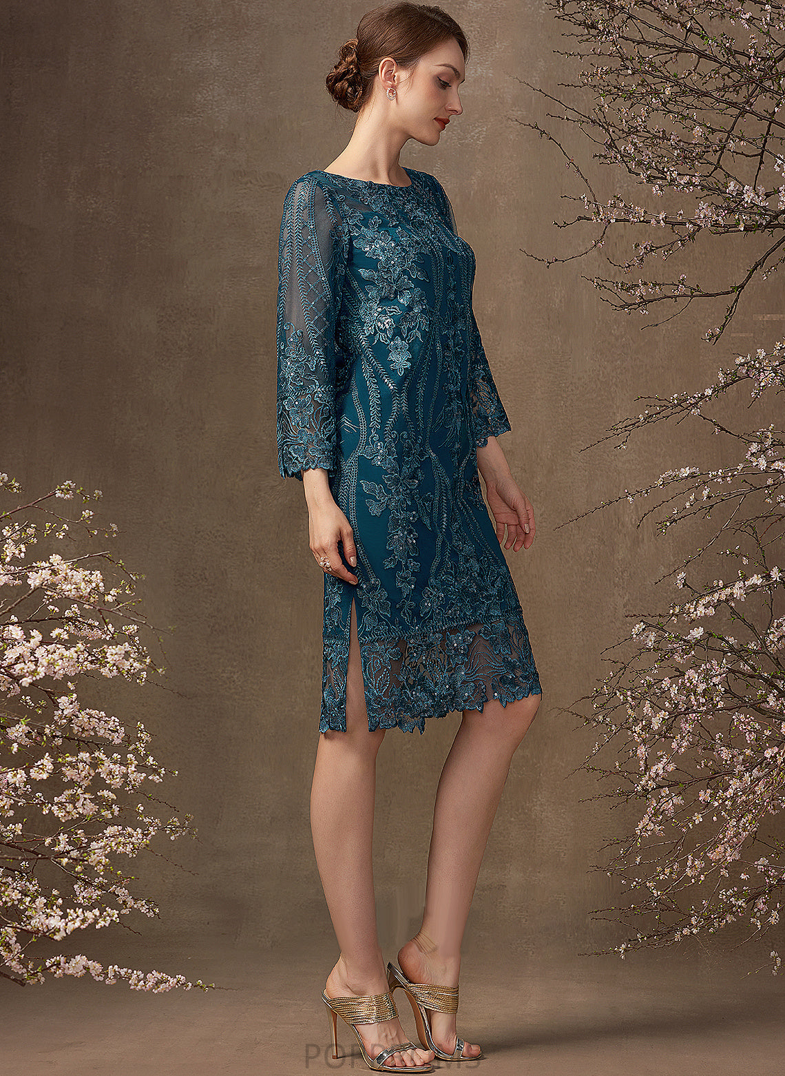 Scoop Cornelia Dress Lace the Sequins With Mother of the Bride Dresses Bride Mother of Sheath/Column Neck Knee-Length